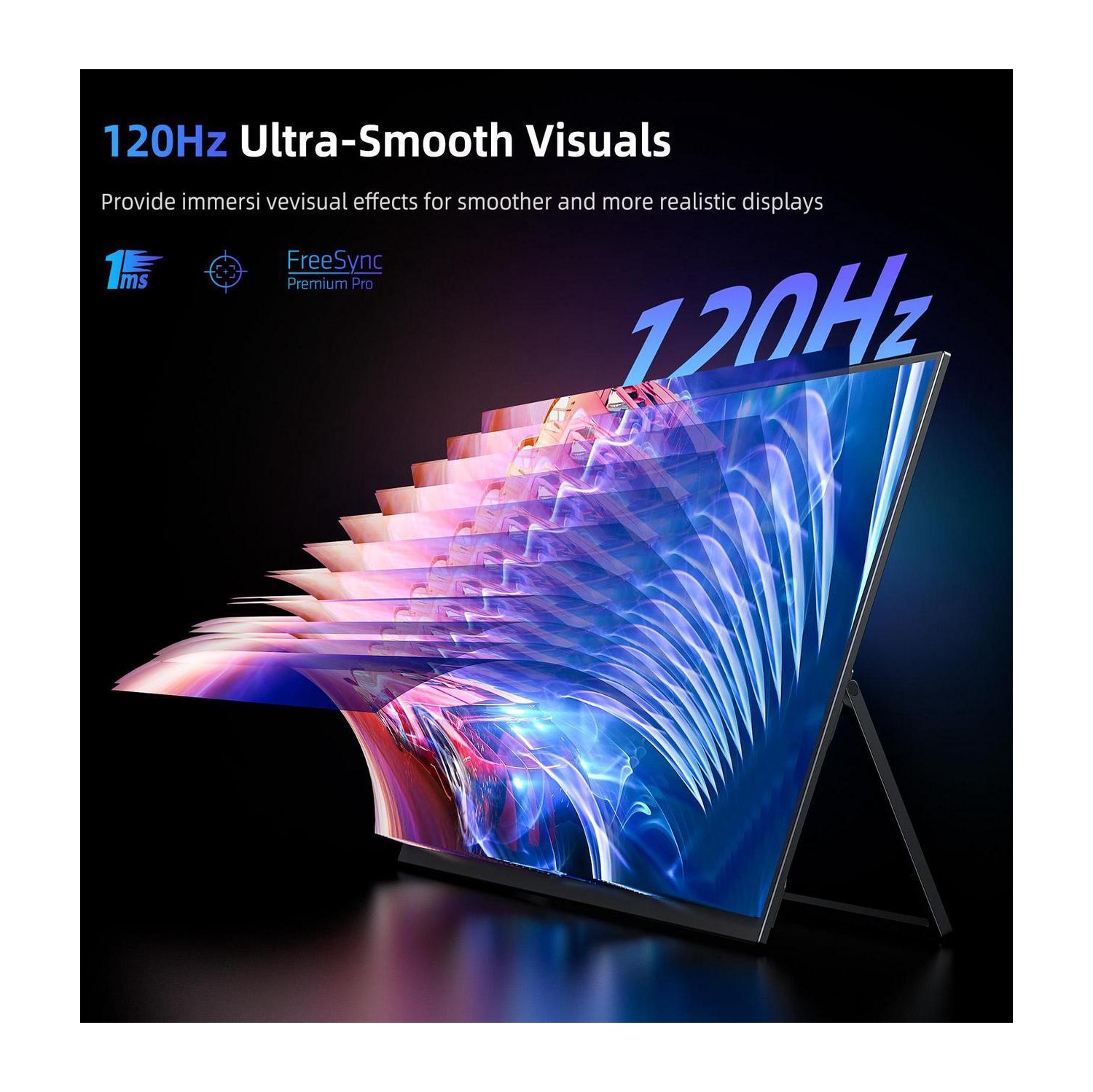 UPERFECT 120Hz Gaming Monitor 18.5" 1920x1080 Portable Monitor USB-C Monitor Freesync Gaming Screen For Xbox PS 5