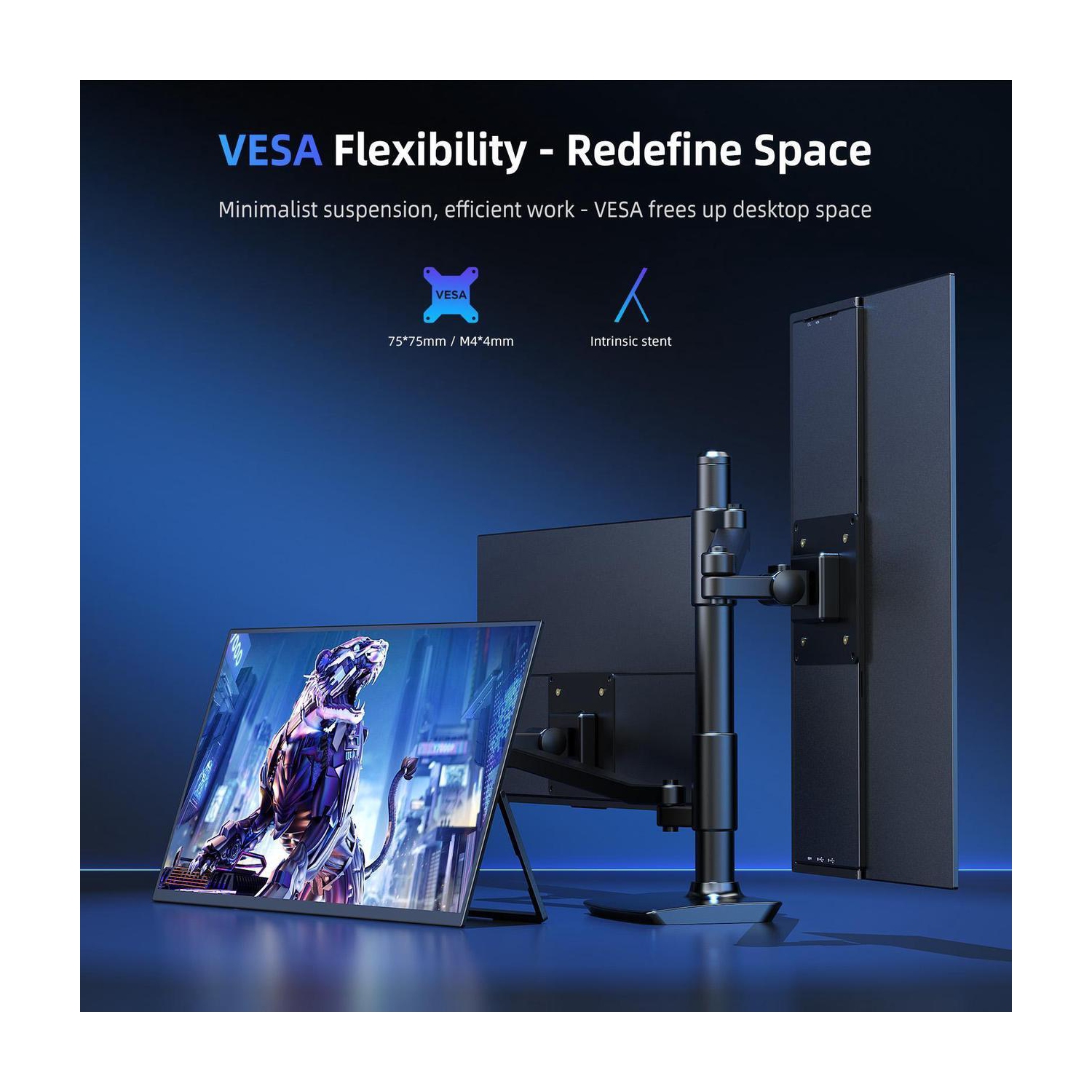 UPERFECT 120Hz Gaming Monitor 18.5" 1920x1080 Portable Monitor USB-C Monitor Freesync Gaming Screen For Xbox PS 5