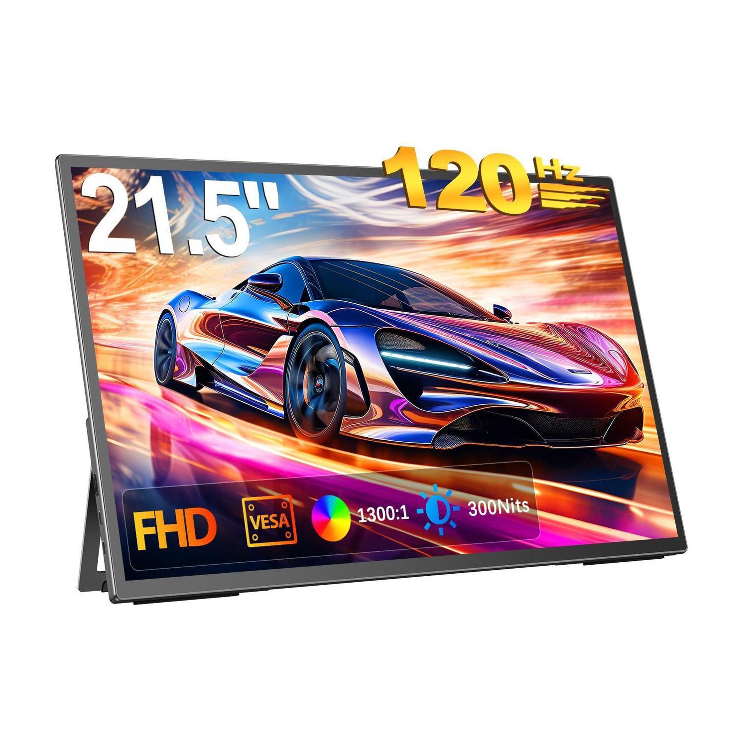 Moniteur portatif UPERFECT 120 Hz 21,5&nbsp;po avec béquille et VESA, grand moniteur de jeu portatif avec HDMI de type C, écran externe pour