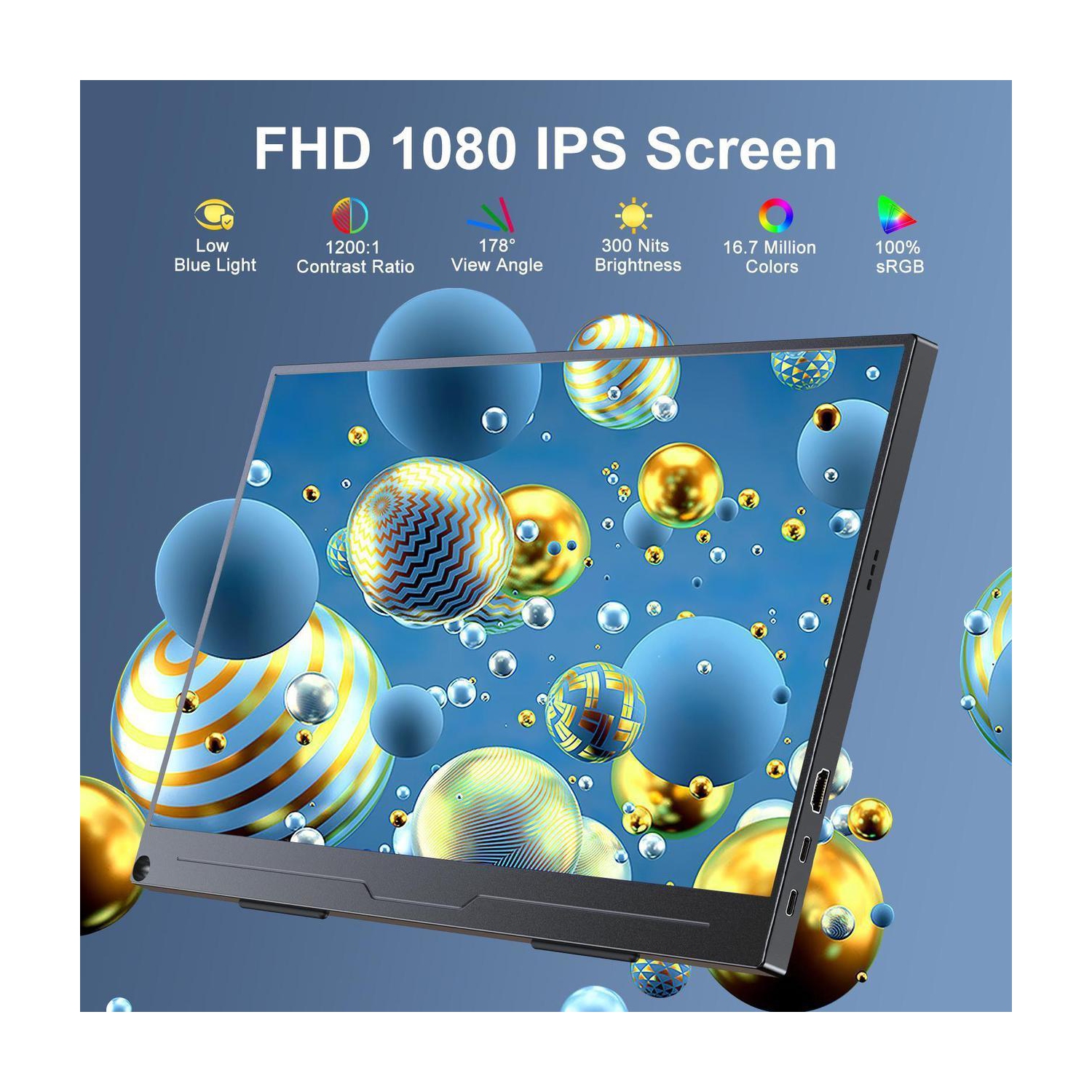 UPERFECT 15.6" 1080P FHD Portable Monitor with USB-C, HDMI, VESA & Smart Case - Matte IPS Display for Switch/PS5/PC/Phone Monitor