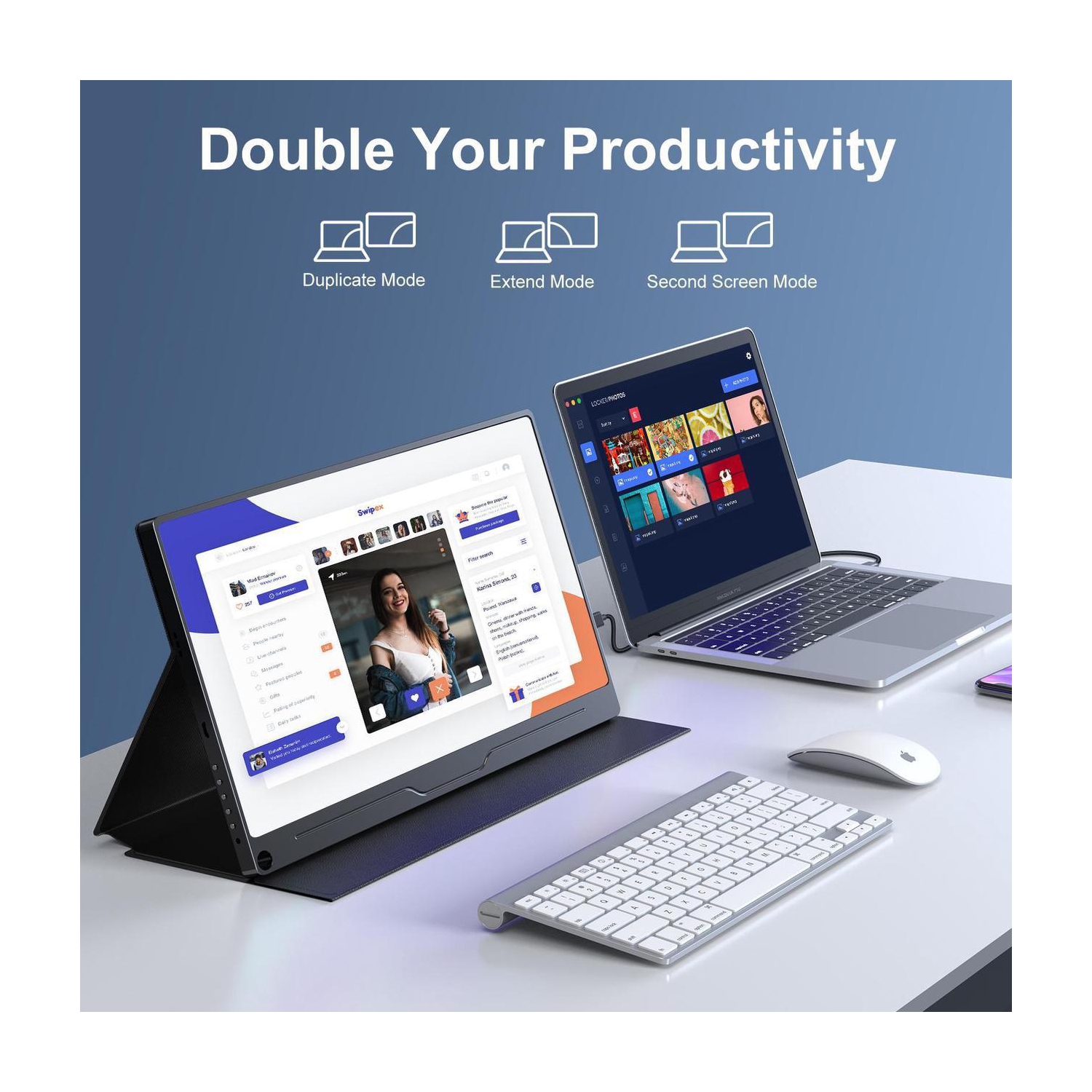 UPERFECT 15.6" 1080P FHD Portable Monitor with USB-C, HDMI, VESA & Smart Case - Matte IPS Display for Switch/PS5/PC/Phone Monitor