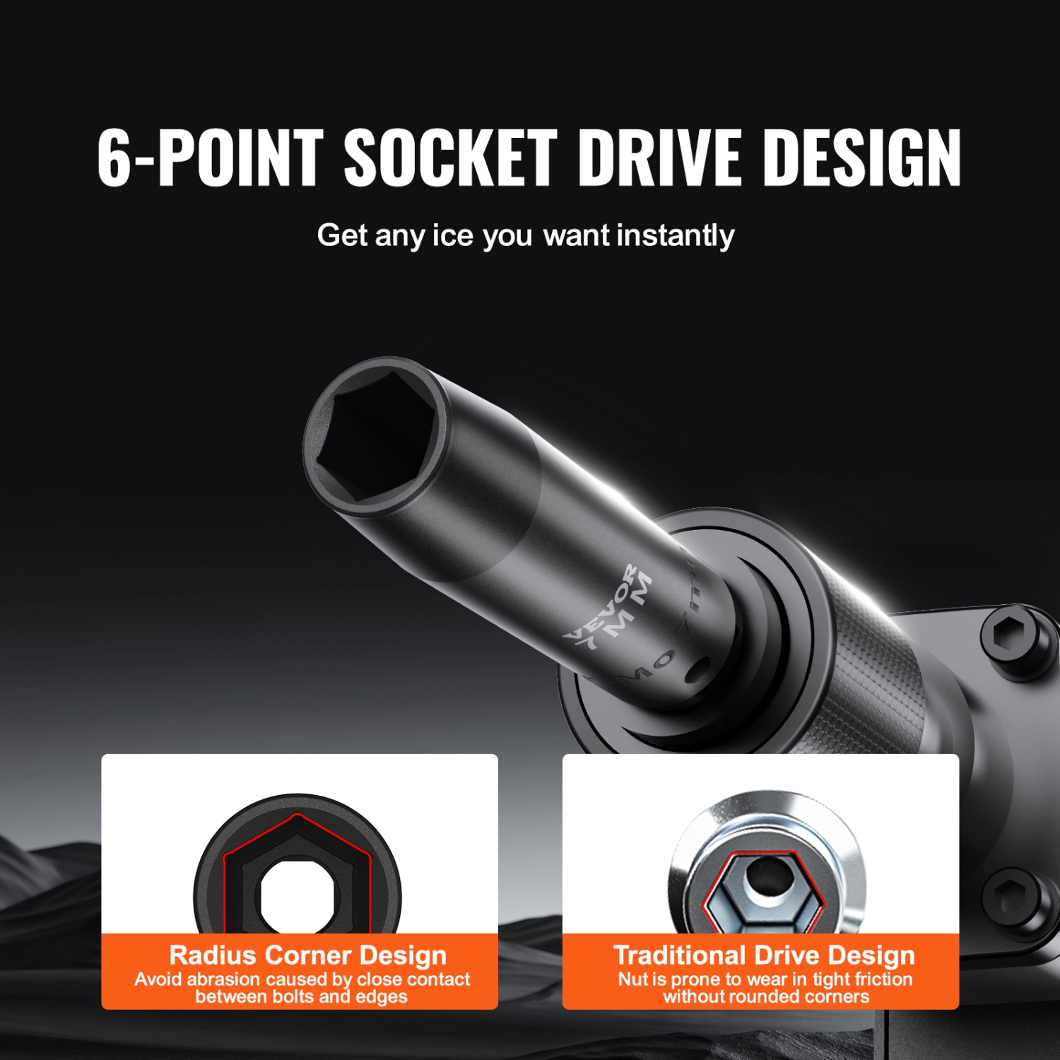 VEVOR 3/8" Drive Impact Socket Set, SAE 1/4"-3/4" and Metric 6-19mm 90 Piece Socket Set, 6 Point Cr-Mo Alloy Steel,Includes Extension Bars Universal