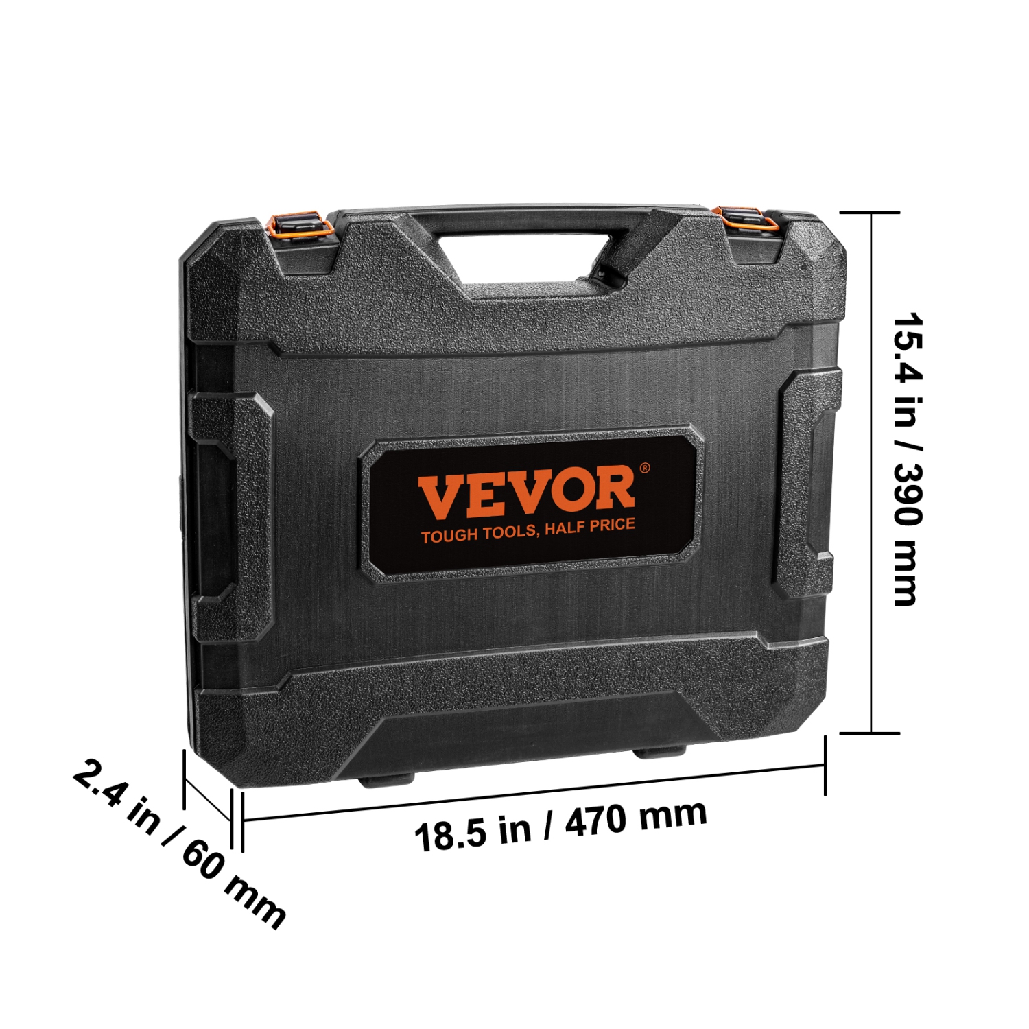 VEVOR 3/8" Drive Impact Socket Set, SAE 1/4"-3/4" and Metric 6-19mm 90 Piece Socket Set, 6 Point Cr-Mo Alloy Steel,Includes Extension Bars Universal