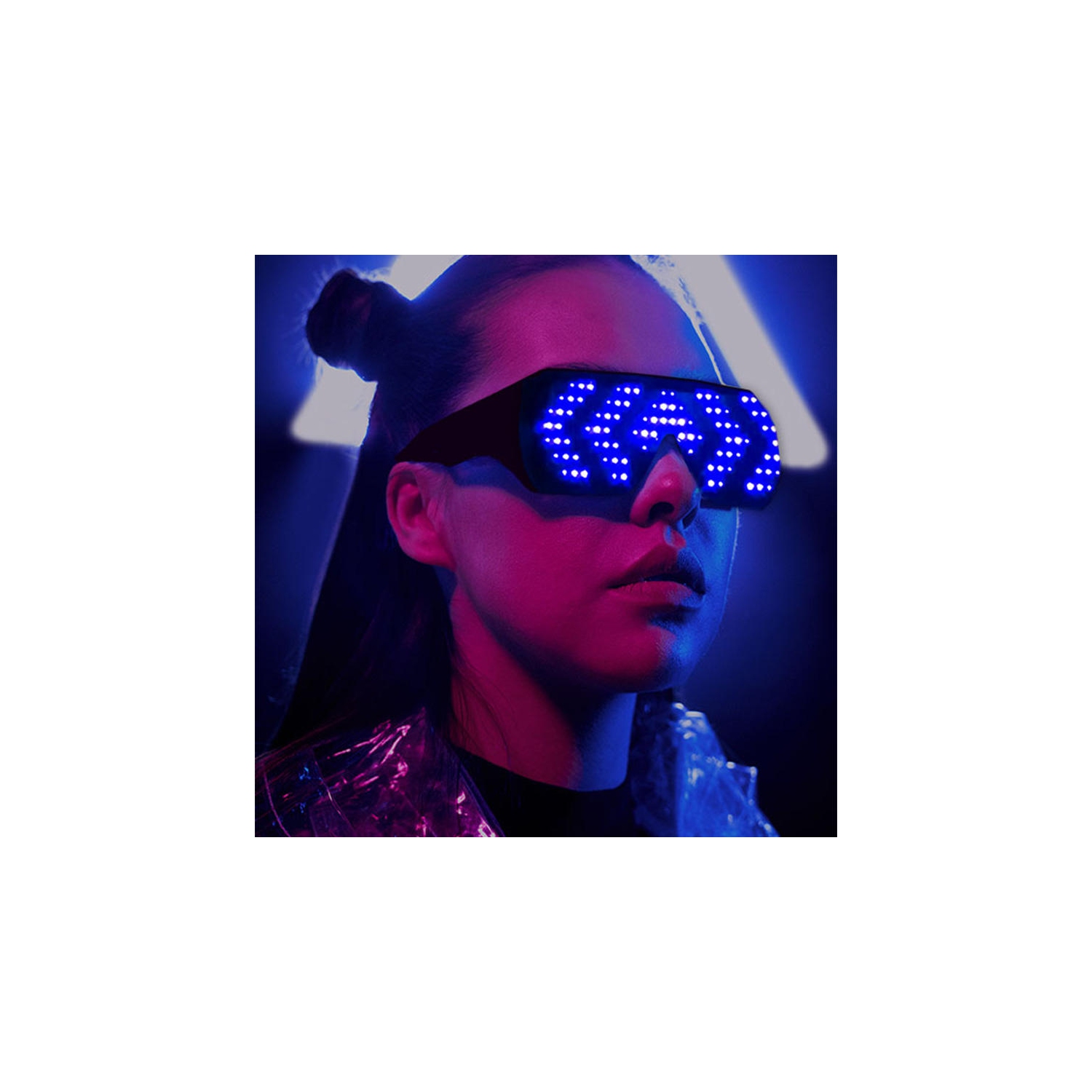 Lunettes LED pour adultes, lunettes LED Bluetooth à écran personnalisable PAR APPLICATION, parfaites pour Noël, Halloween et fêtes d'anniversaire