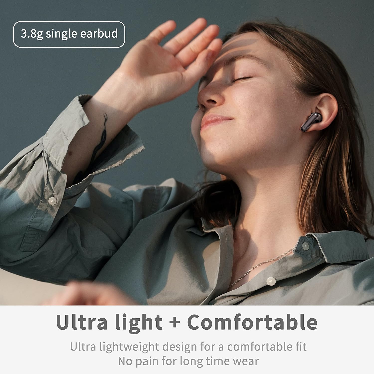 Écouteurs boutons sans fil, 2025 écouteurs bouton Bluetooth 5,4 avec 4 microphones à suppression du bruit ENC,