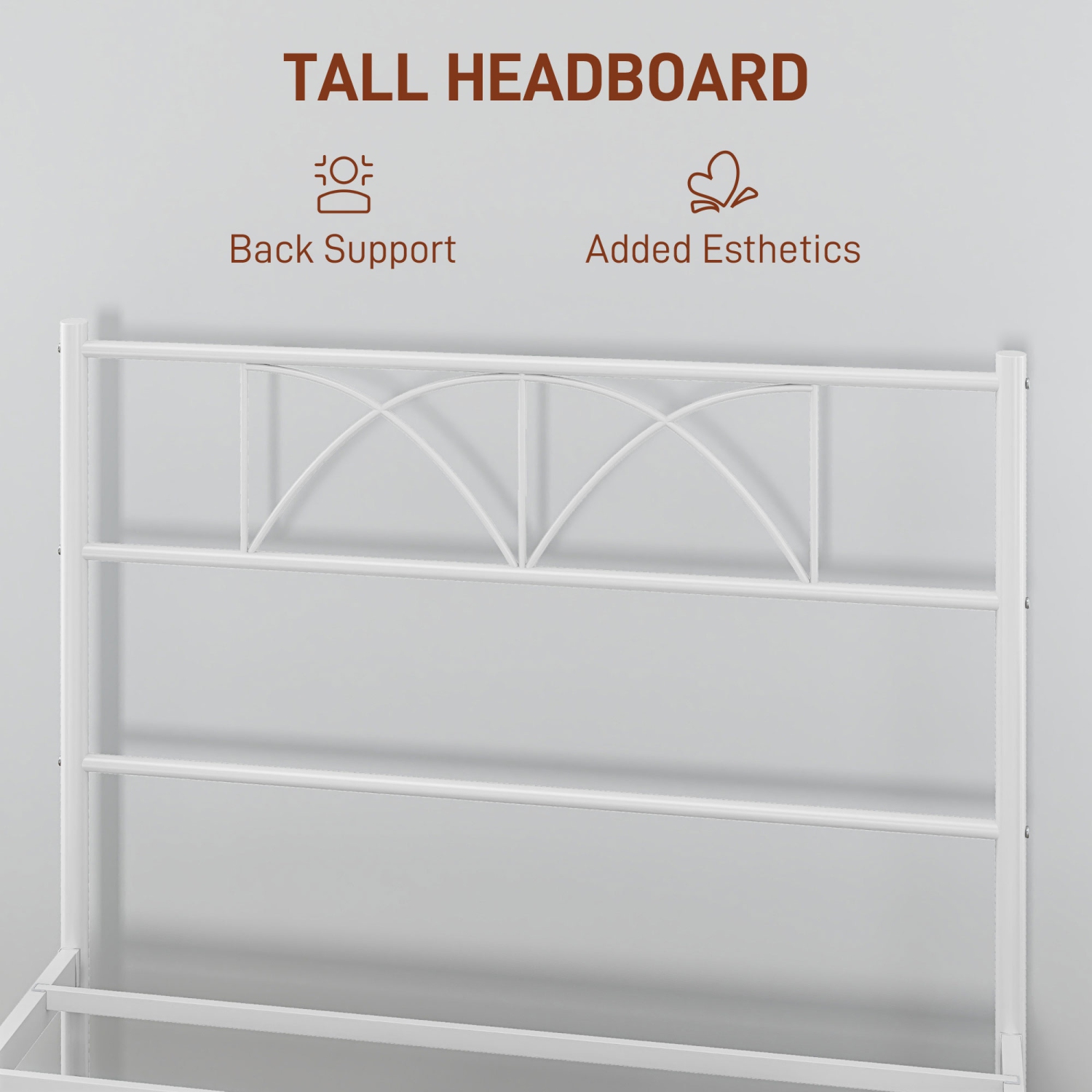 HOMCOM Twin Bed Frame, Metal Platform Bed Frame with Headboard and Footboard, Steel Slat Support, Underbed Storage, No Box Spring Needed, Easy