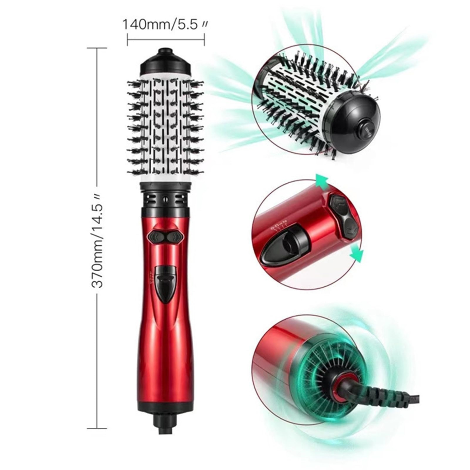 Hair Dryer, 3 in 1 Hot Air Styler and Rotating Dryer, 360 Rotating Brush Design, Adjustable Heat Control Dryer