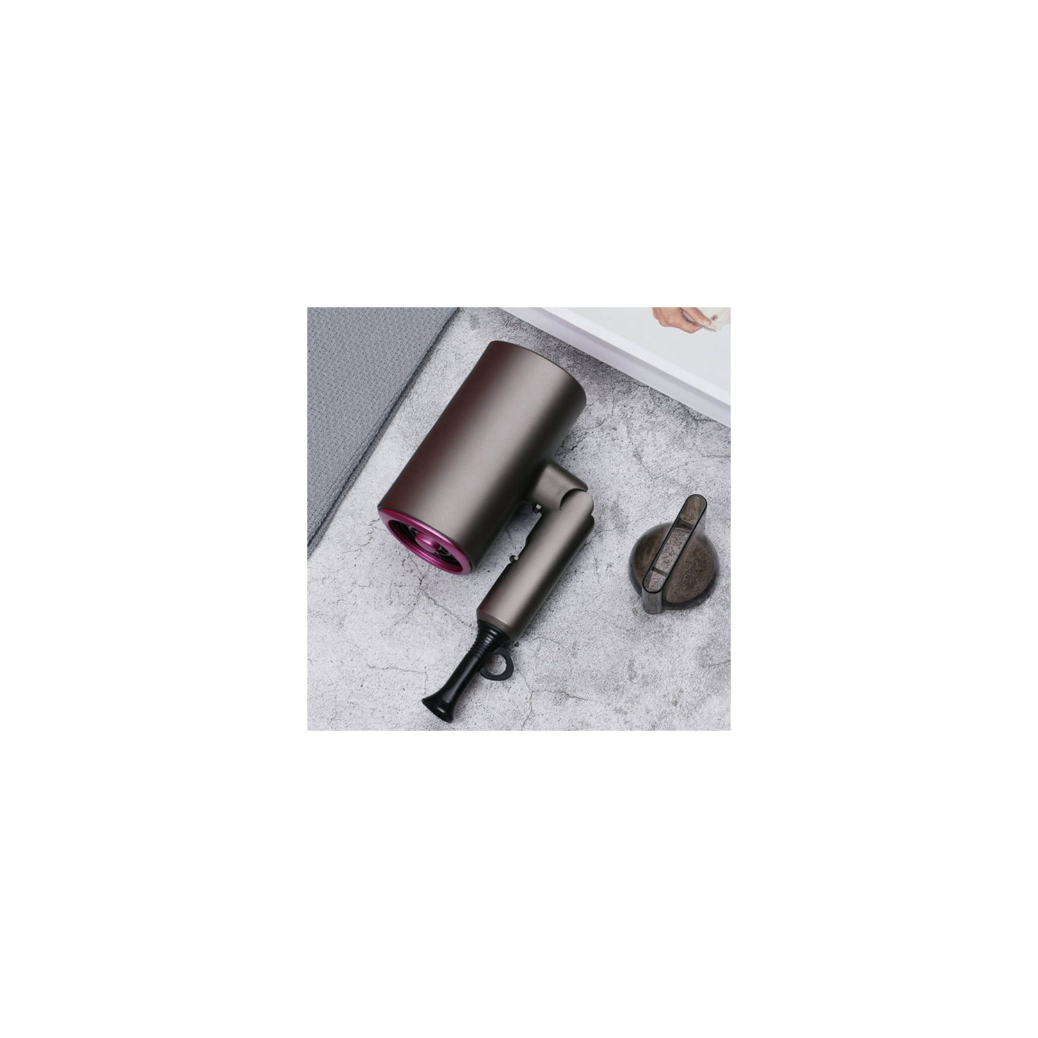 Sèche-cheveux à diffuseur, sèche-cheveux portatif, sèche-cheveux ionique – Gris