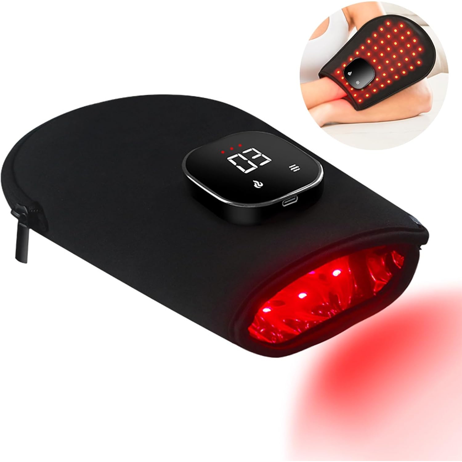 Red Light Therapy Gloves - Rechargeable LED Near Infrared Light Therapy Gloves for Hand Stiffness - Home Red Light Therapy