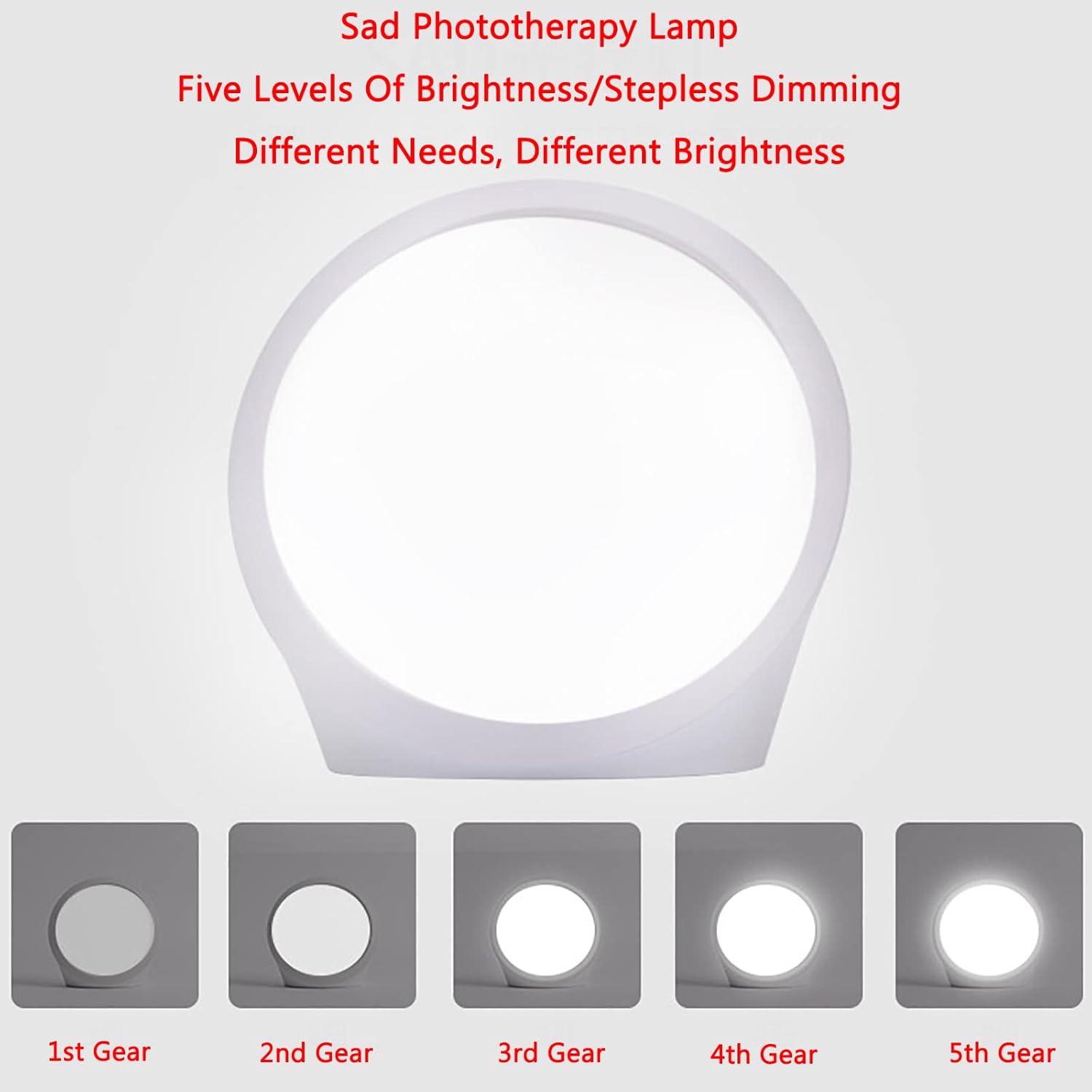 Lampe de thérapie LED, LUX portatif à spectre complet avec 5 niveaux de luminosité et 3 niveaux de température de couleur, commande de minuterie,