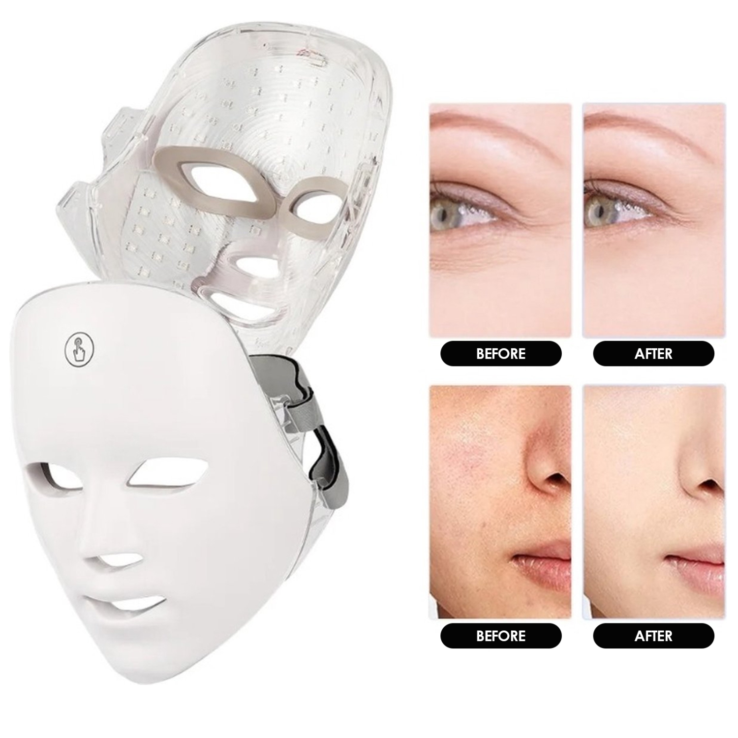 Masque à DEL 7 couleurs LED Masque léger, outils de soin de la peau, masque de beauté rechargeable LED pour la maison, revitaliser et améliorer votre