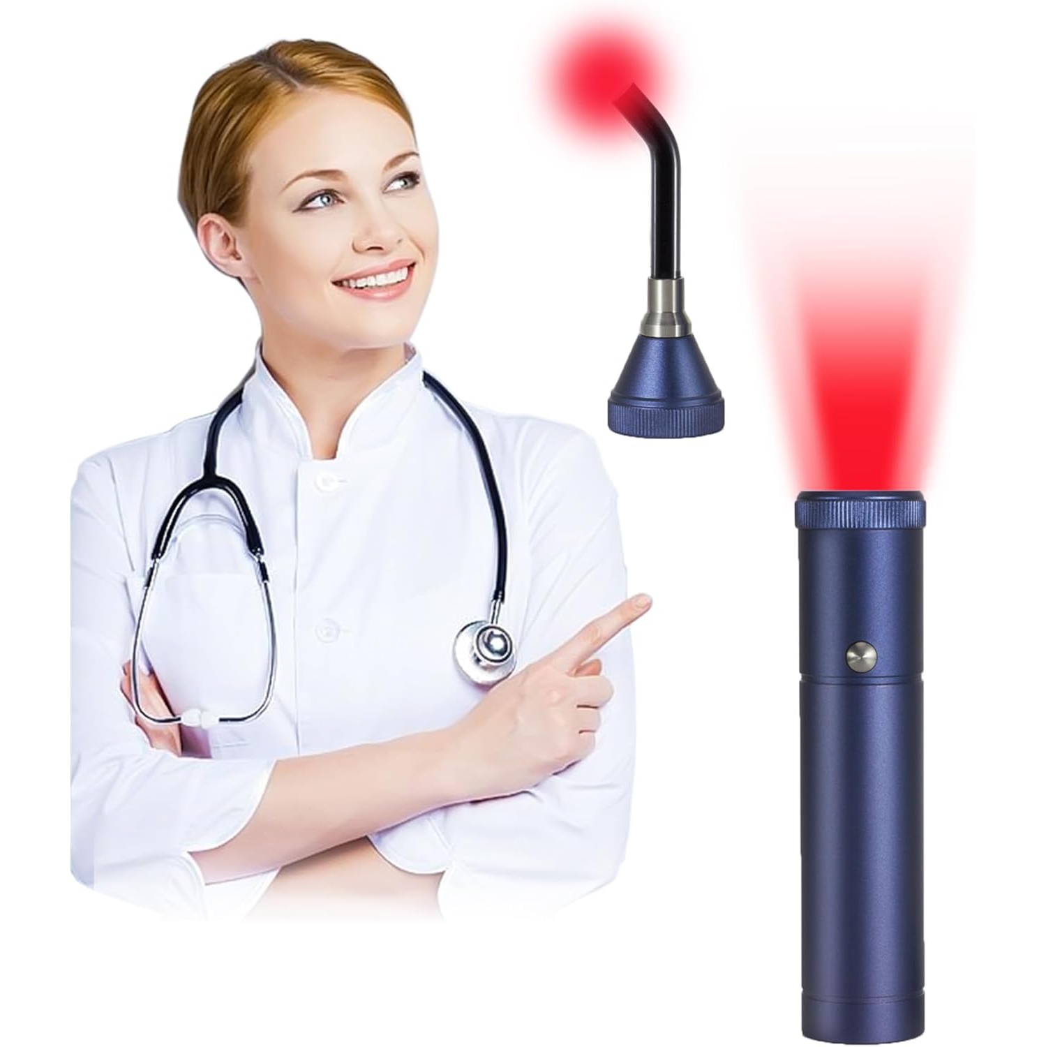 Appareil de thérapie à la lumière rouge | Sonde infrarouge amovible | Soulage la douleur dans les lèvres, la bouche, le nez, les oreilles, les