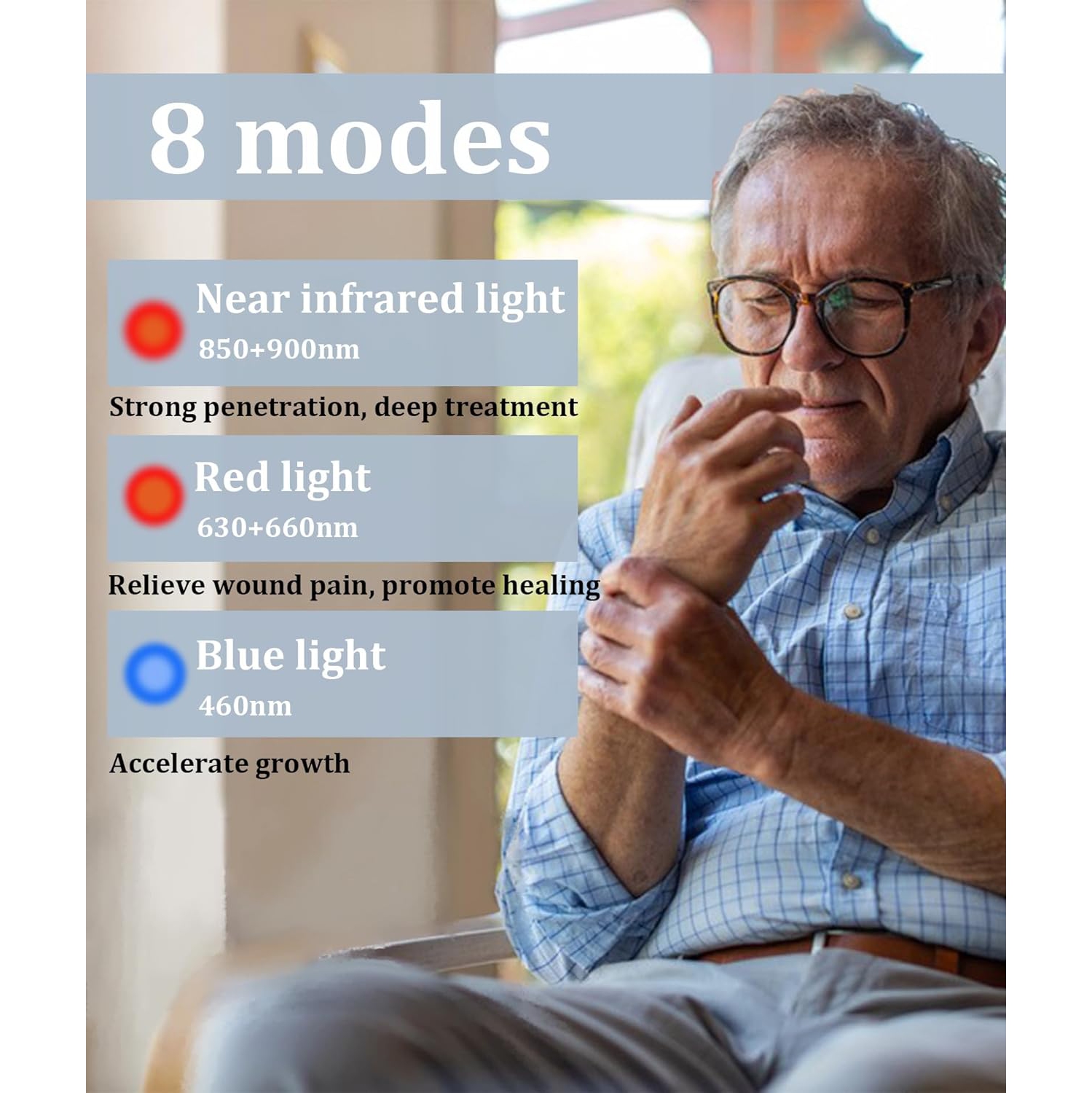 Appareil de thérapie à la lumière rouge | Sonde infrarouge amovible | Soulage la douleur dans les lèvres, la bouche, le nez, les oreilles, les