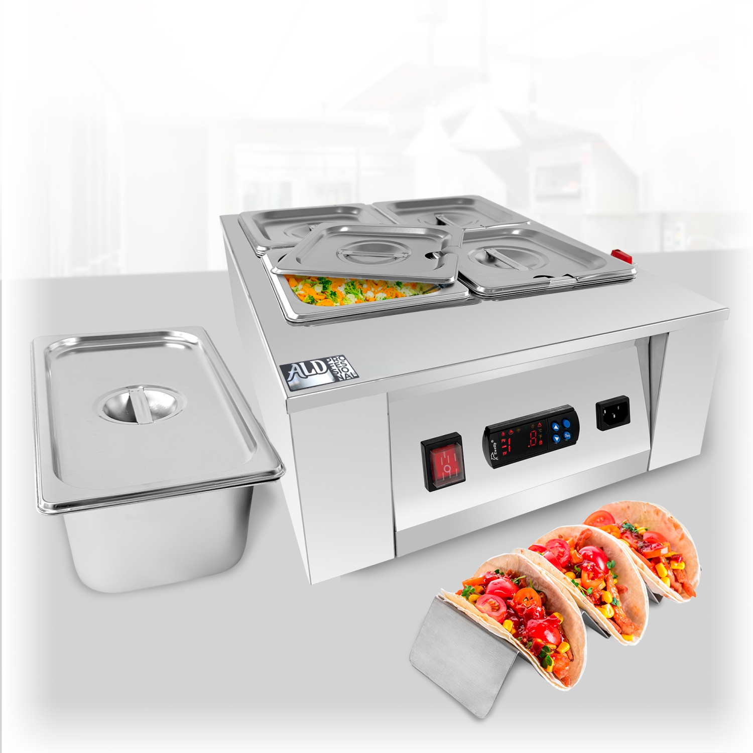 Fusible à chocolat AP-332&nbsp;W | Chauffe-chocolat électrique NUMÉRIQUE | Fondue commerciale en acier inoxydable | 5 casseroles 21&nbsp;lb |