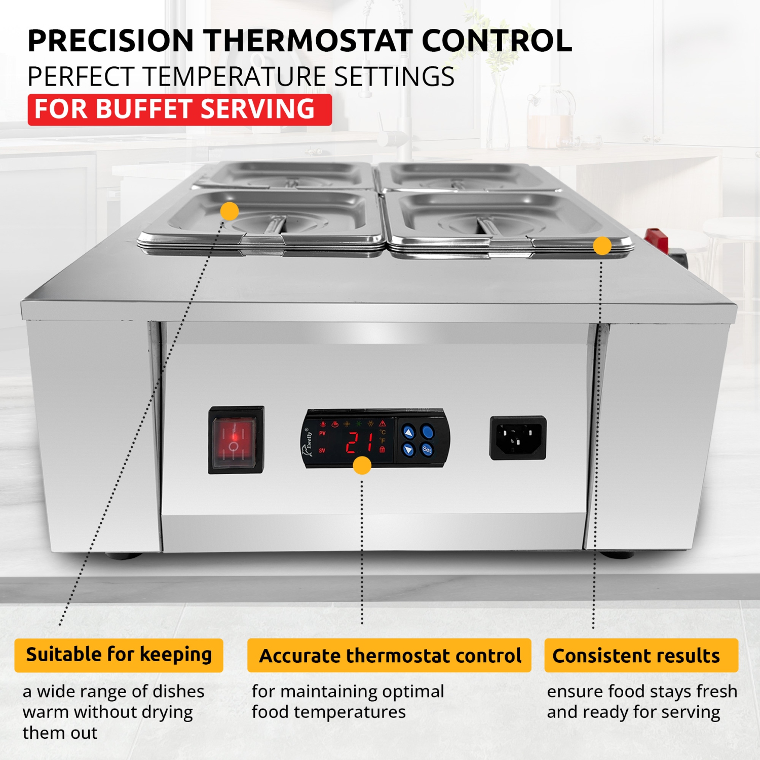 Fusible à chocolat AP-332&nbsp;W | Chauffe-chocolat électrique NUMÉRIQUE | Fondue commerciale en acier inoxydable | 5 casseroles 21&nbsp;lb |