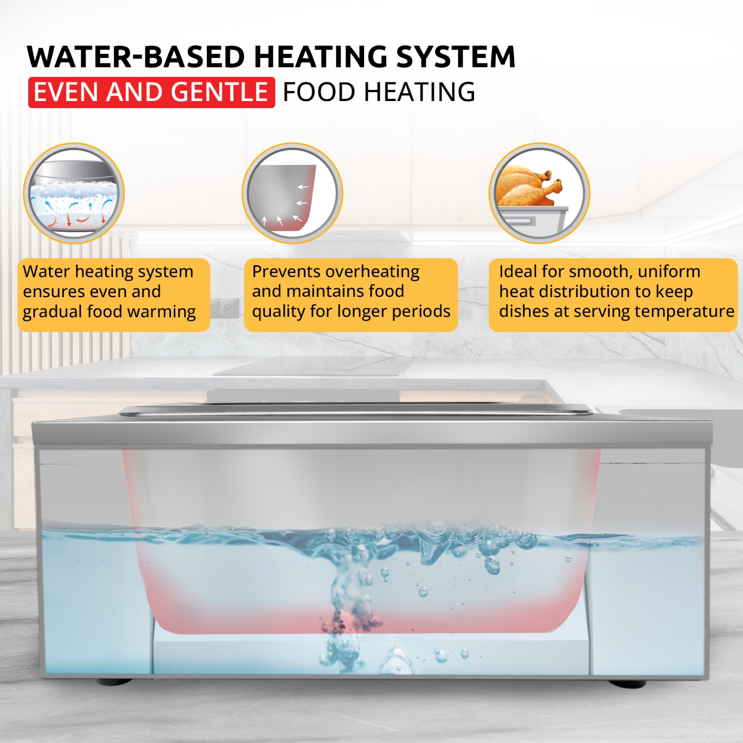 AP-330W Digital Food Warmer | Electric Buffet Station | Commercial Stainless Steel Steam Table | 4 Pots 22 lb | 110V