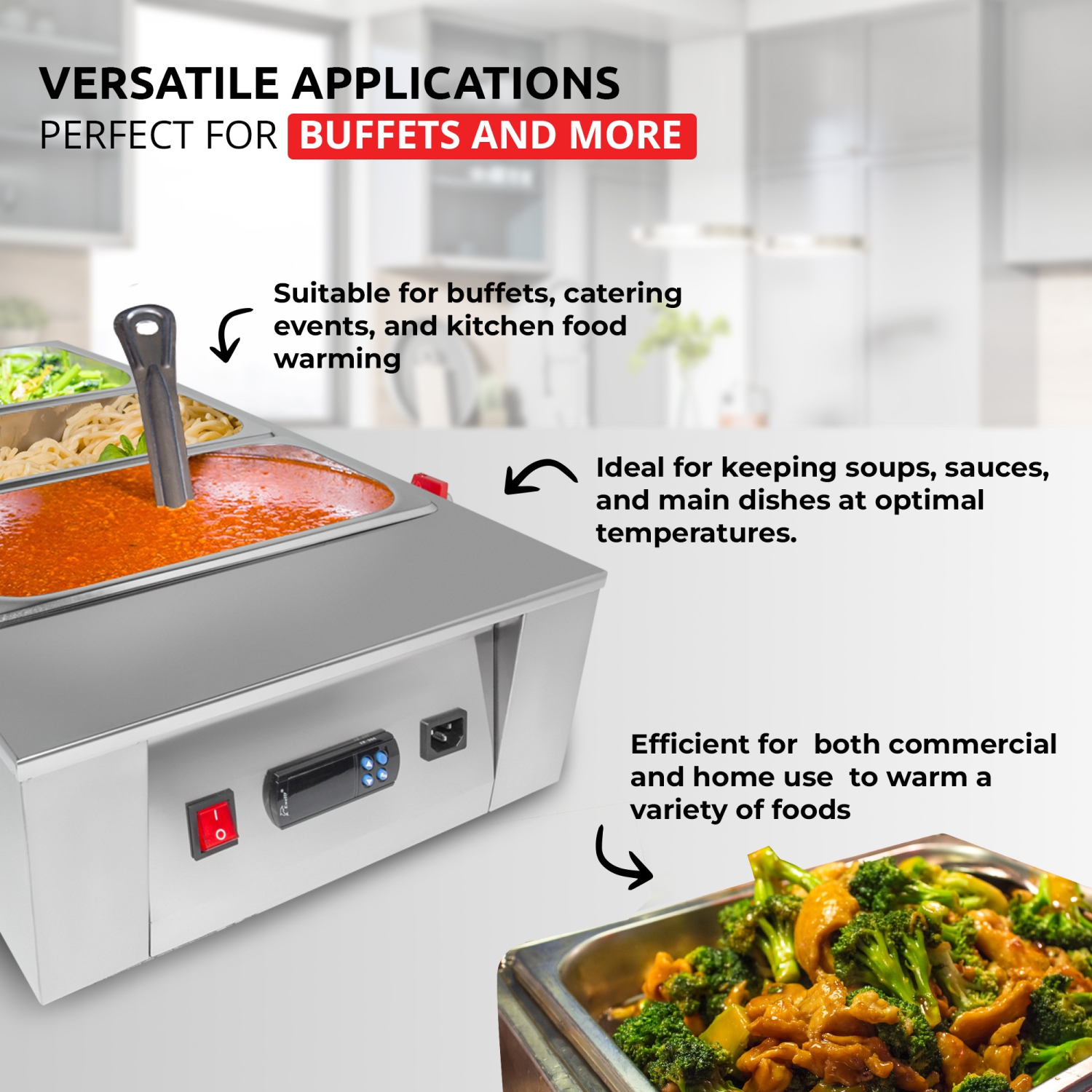 AP-331W Chocolate Melter | DIGITAL Electric Chocolate Warmer | Commercial Stainless Steel Fondue Pot | 5 Pots 29.7 lb | 110V