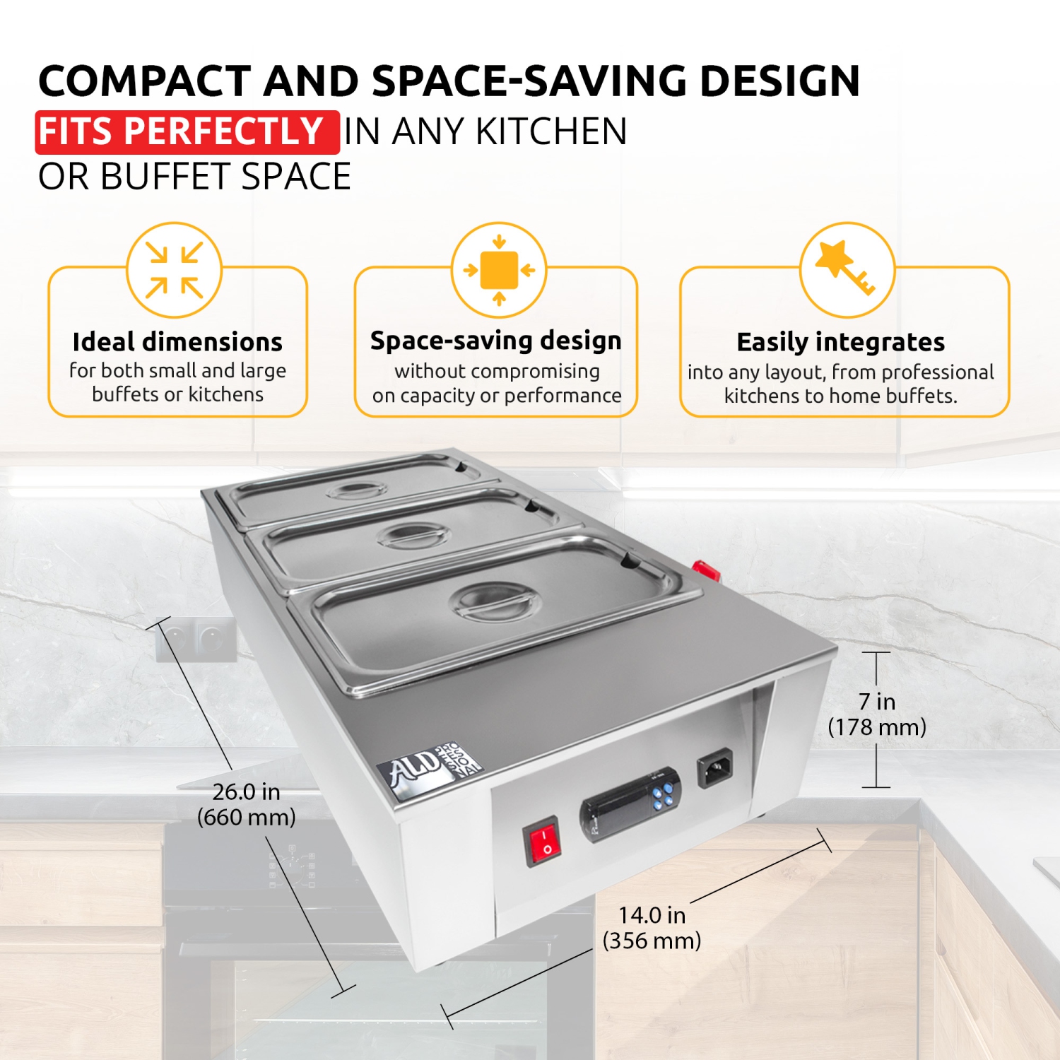 AP-331W Chocolate Melter | DIGITAL Electric Chocolate Warmer | Commercial Stainless Steel Fondue Pot | 5 Pots 29.7 lb | 110V