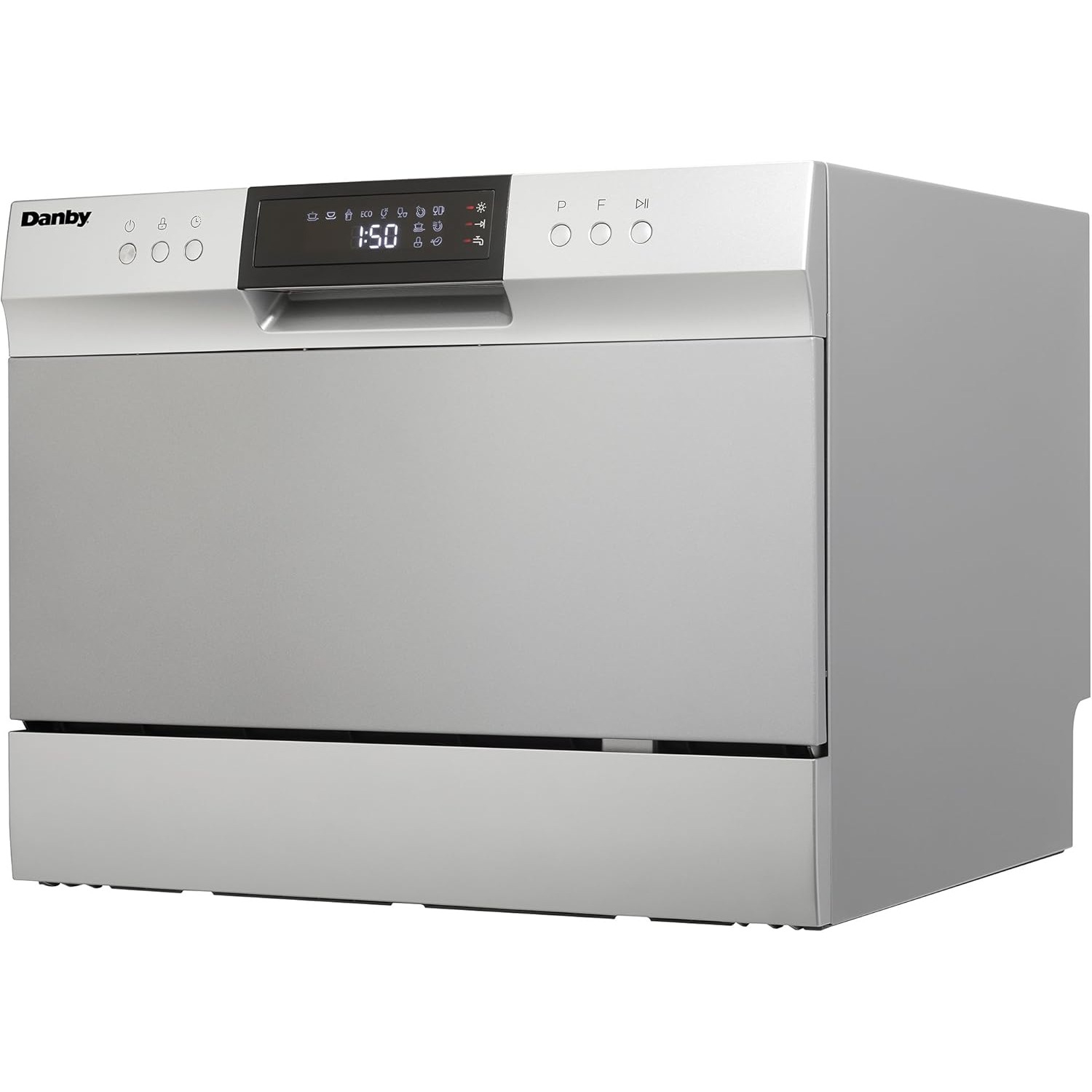 Danby DDW631SDB Portable Countertop Dishwasher with 6 Place Settings, Silverware Basket, LED Display, Energy Star, Silver