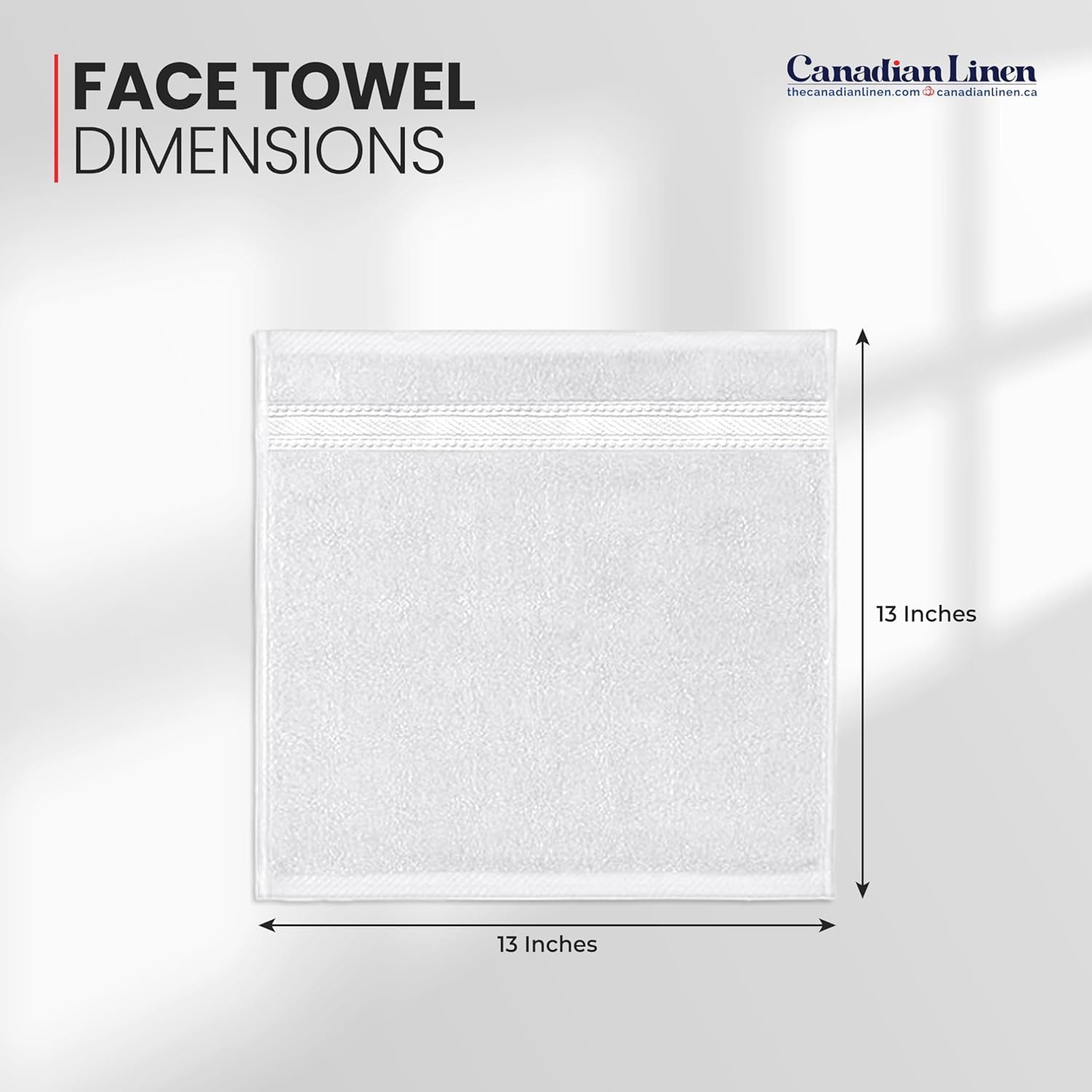 Canadian Linen Washcloths, 13"x13", 12 Pack, Soft Absorbent Cotton Lightweight Quick Dry Face Towel Sets for Hotel Yoga Massage Spa Hair Salons, White