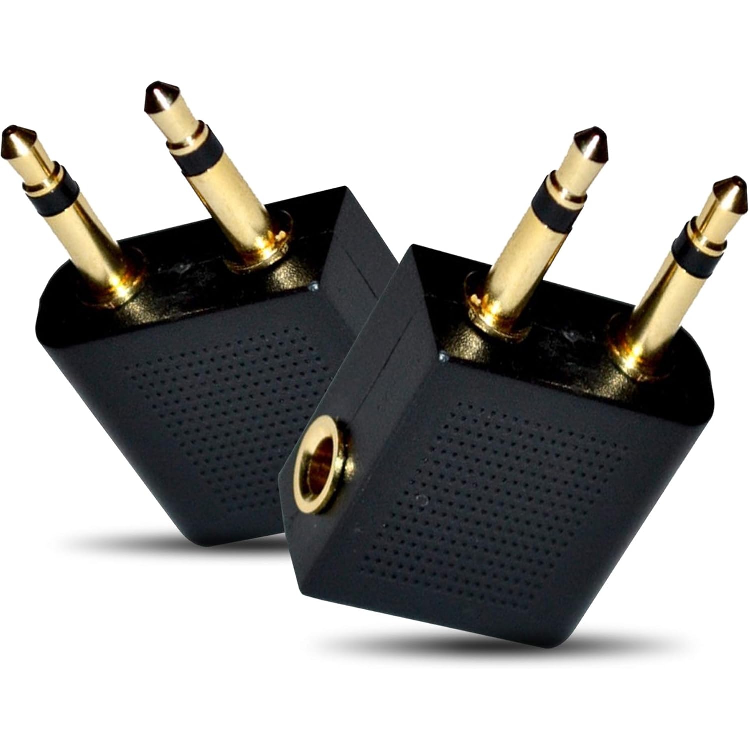 Gold Plated Airplane Flight Headphone Adapters | Allows You to use Your Earphones with All in-Flight Media Systems
