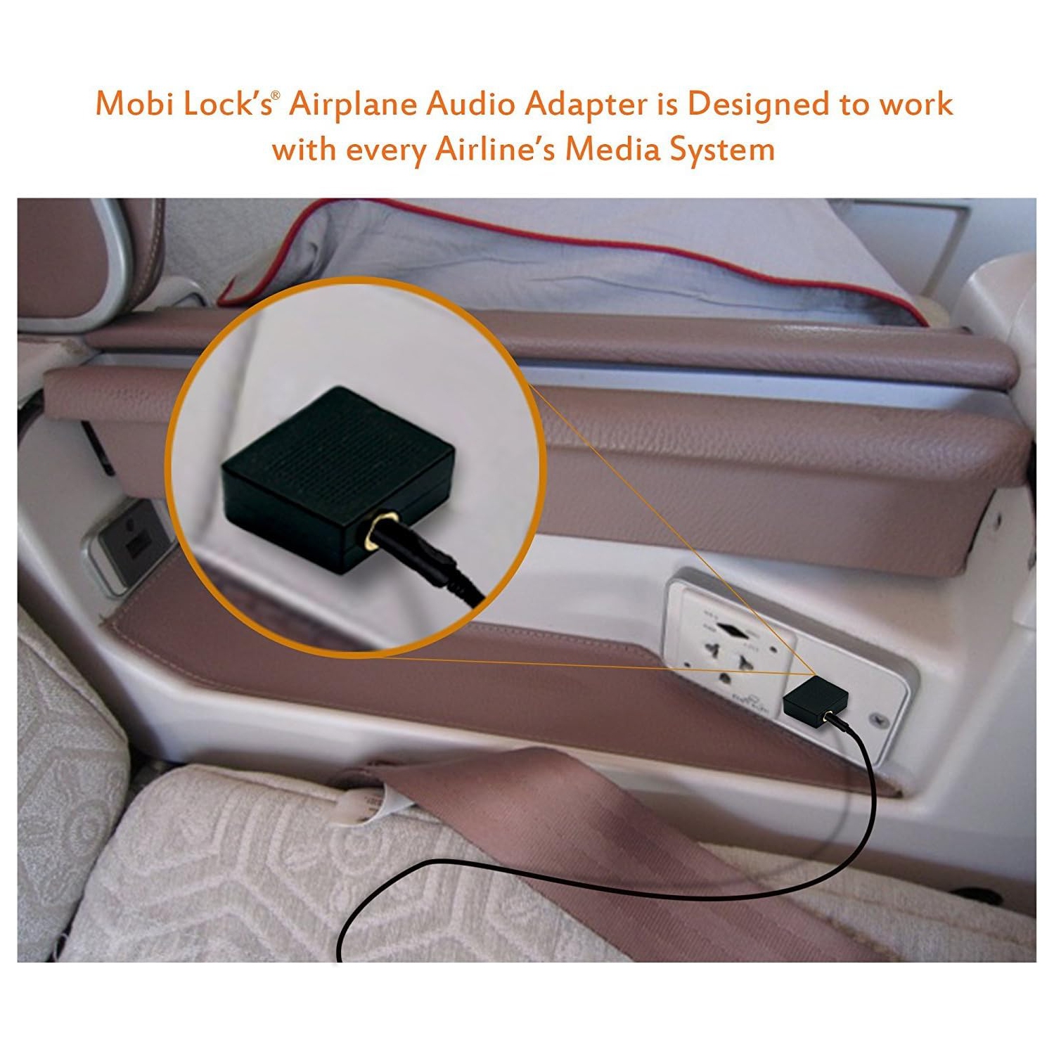 Gold Plated Airplane Flight Headphone Adapters | Allows You to use Your Earphones with All in-Flight Media Systems