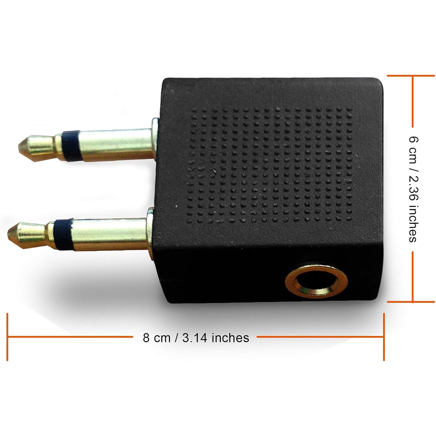 Gold Plated Airplane Flight Headphone Adapters | Allows You to use Your Earphones with All in-Flight Media Systems
