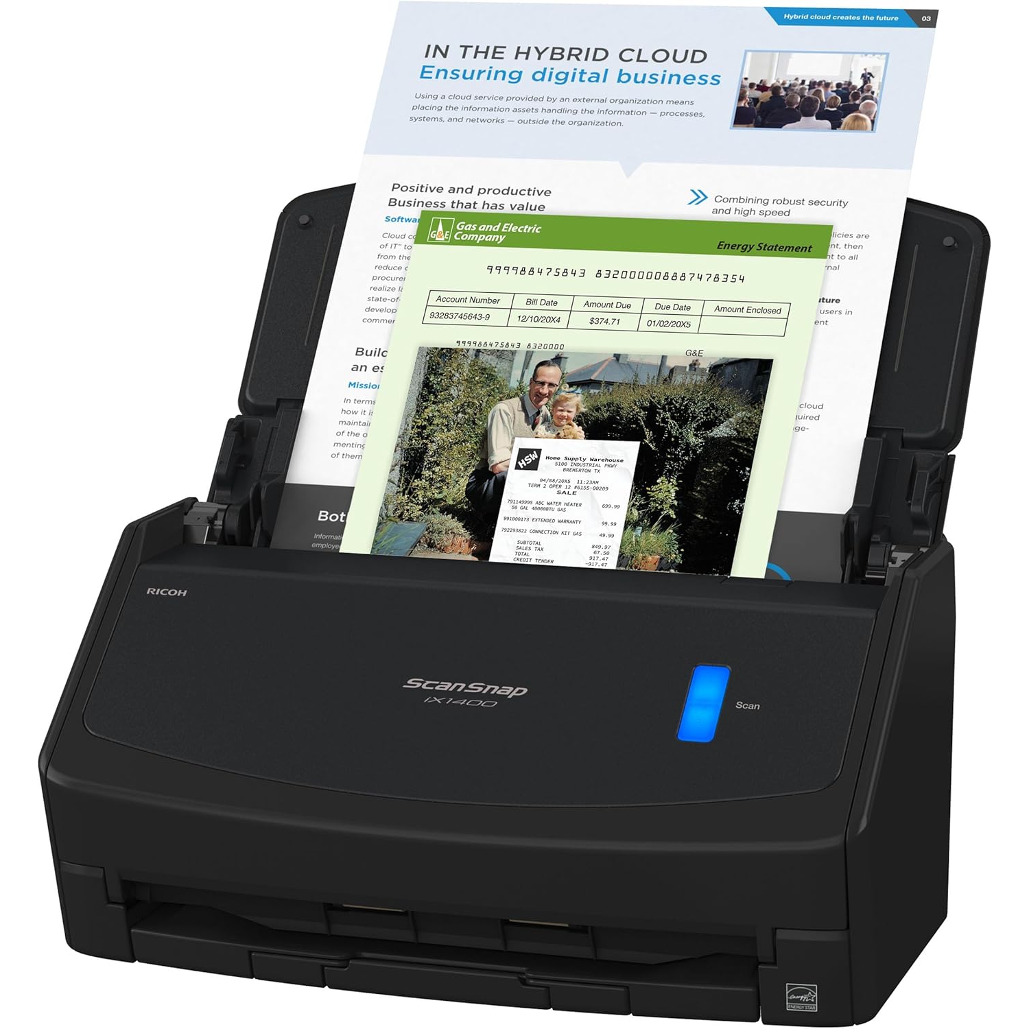 Fujitsu ScanSnap iX1400 One-Touch Duplex Document Scanner – 40 ppm