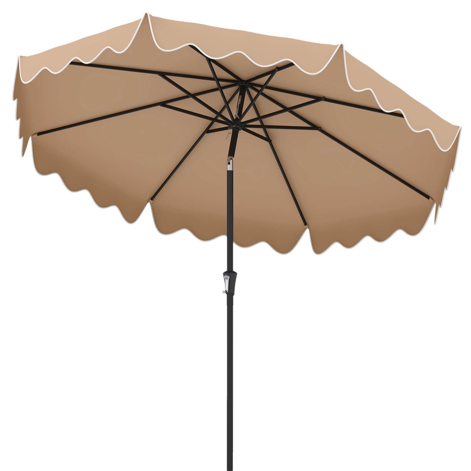 Costway 9 FT Patio Umbrella 2-Tier Market Table Umbrella with Sun-Protective Canopy