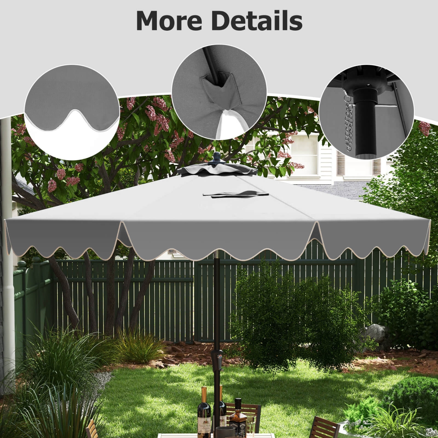 Costway 9 FT Patio Umbrella 2-Tier Market Table Umbrella with Sun-Protective Canopy