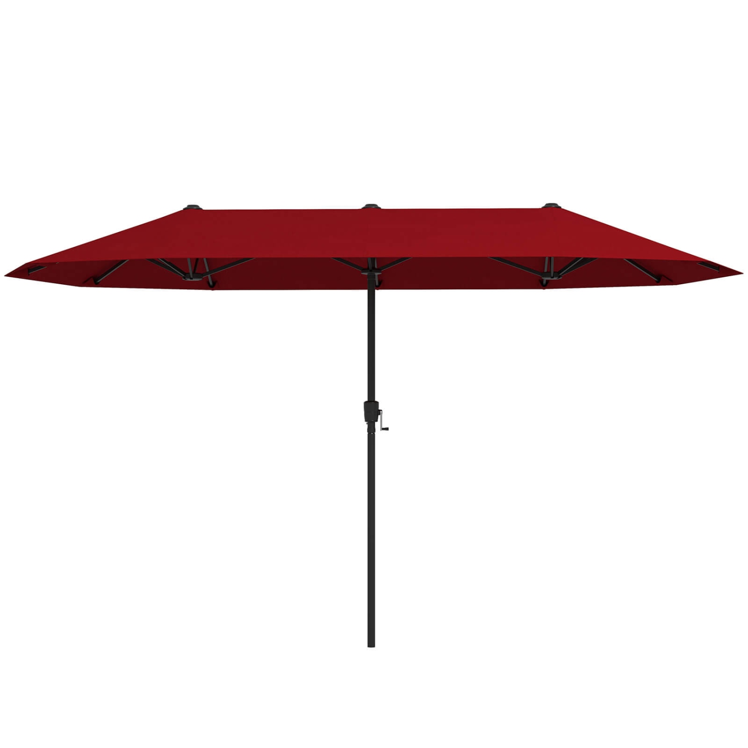 Grand parasol extérieur à table double face 13 pi de Costway pour jardin beige/brun/gris/bleu marine/orange/vin