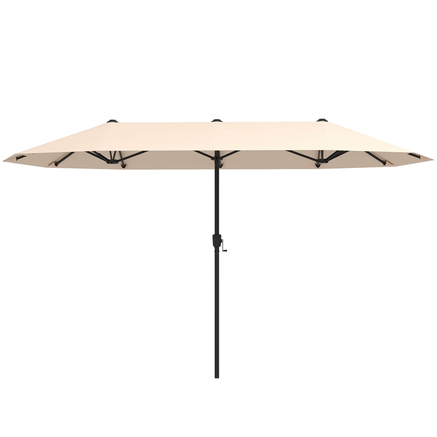 Costway 13 FT Large Patio Umbrella Outdoor Double-Sided Table Market Umbrella for Garden Beige/Brown/Gray/Navy/Orange/Wine