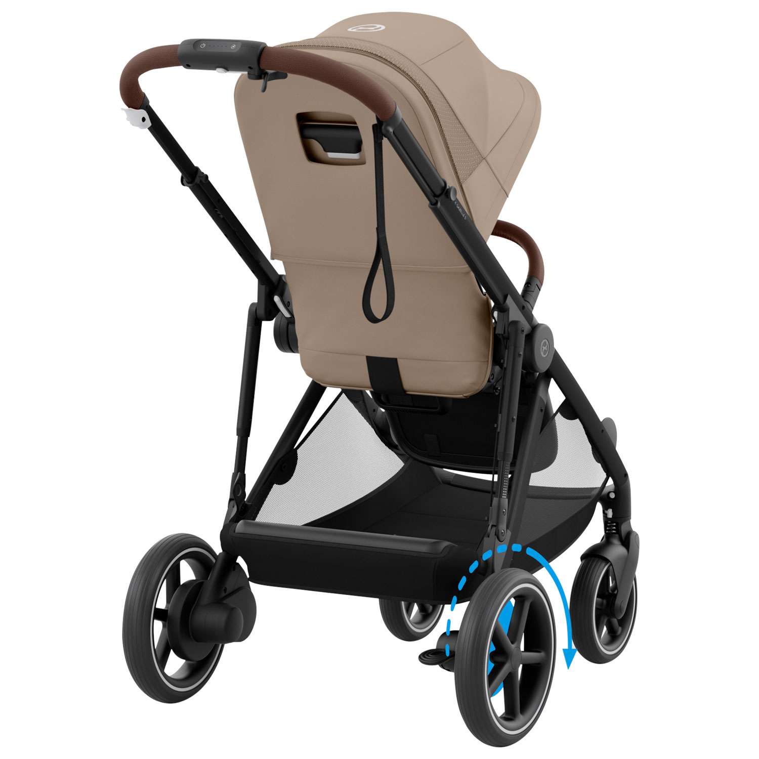 Cybex e-Gazelle S Convertible Full-Size Stroller - Almond Beige/Black