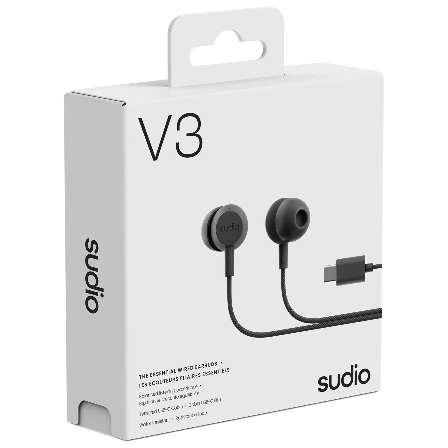 Sudio Audio V3 In-Ear Essential Wired Earbuds - Black
