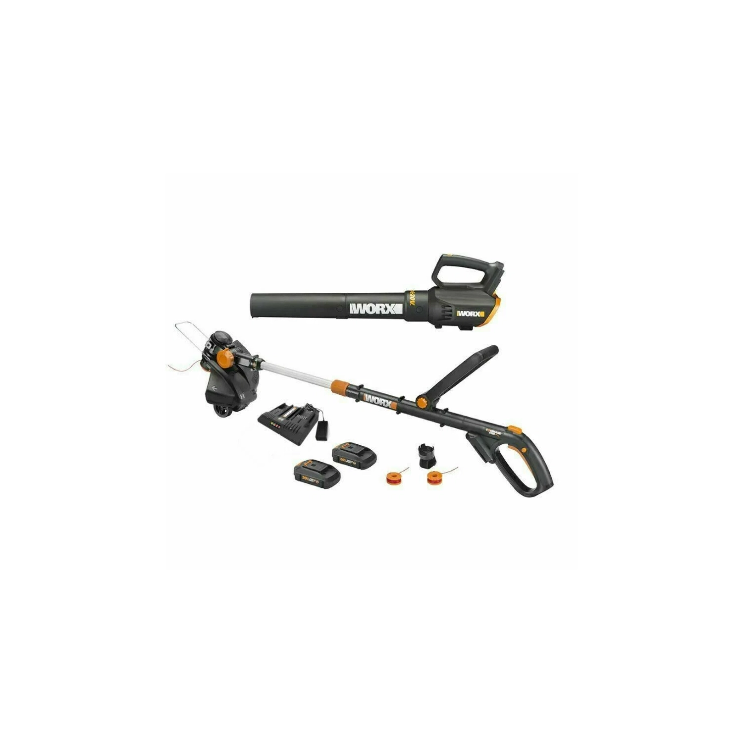 WORX gt WG930.2 20V GTWORX Revolution Trimmer & Turbine Blower+ Dual Port charger