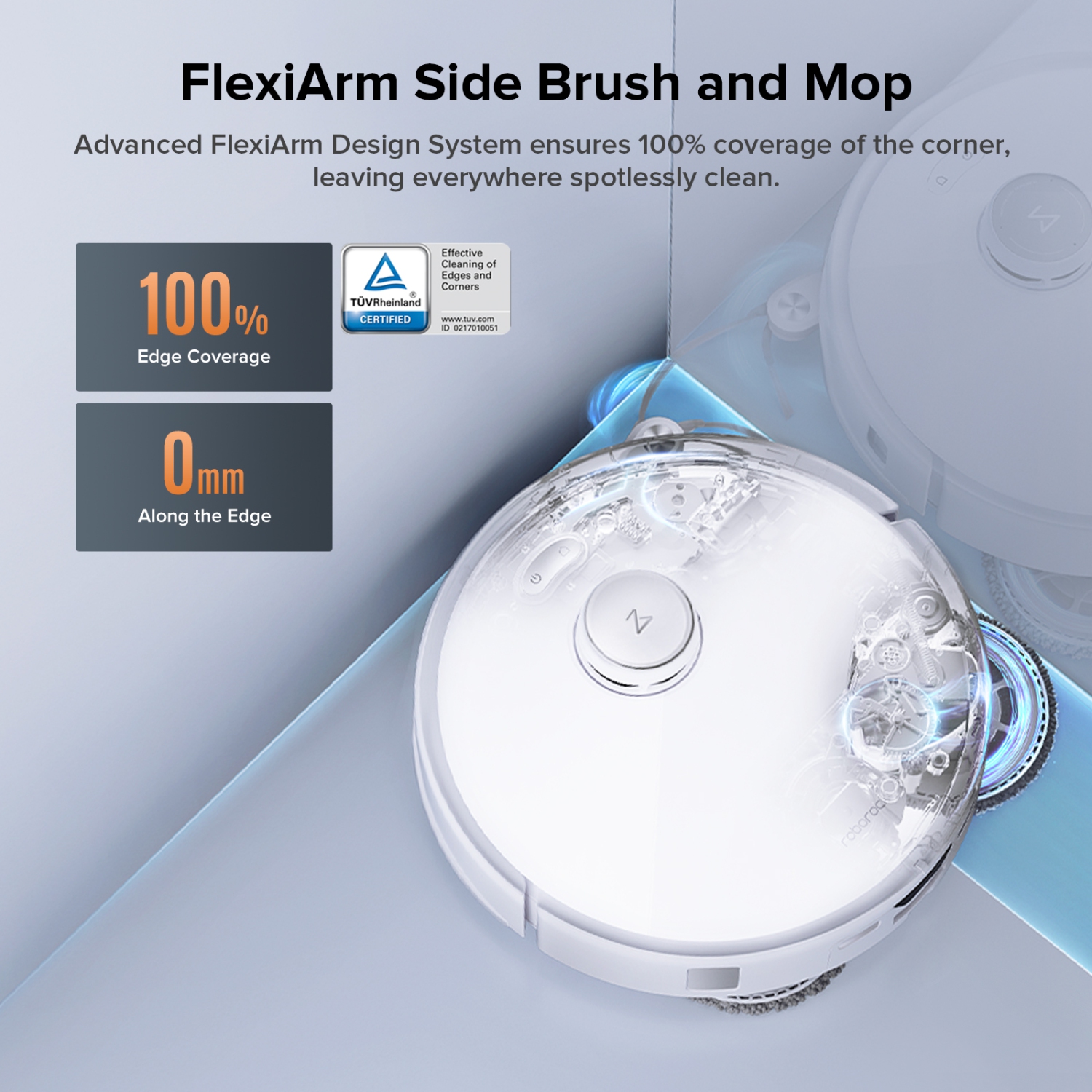 Roborock Qrevo Edge S5A Robot Vacuum and Mop, 17,000Pa, Zero-Tangling, FlexiArm Side Brush, Hot Water Mop Washing & Self-Cleaning, Warm Air Drying,