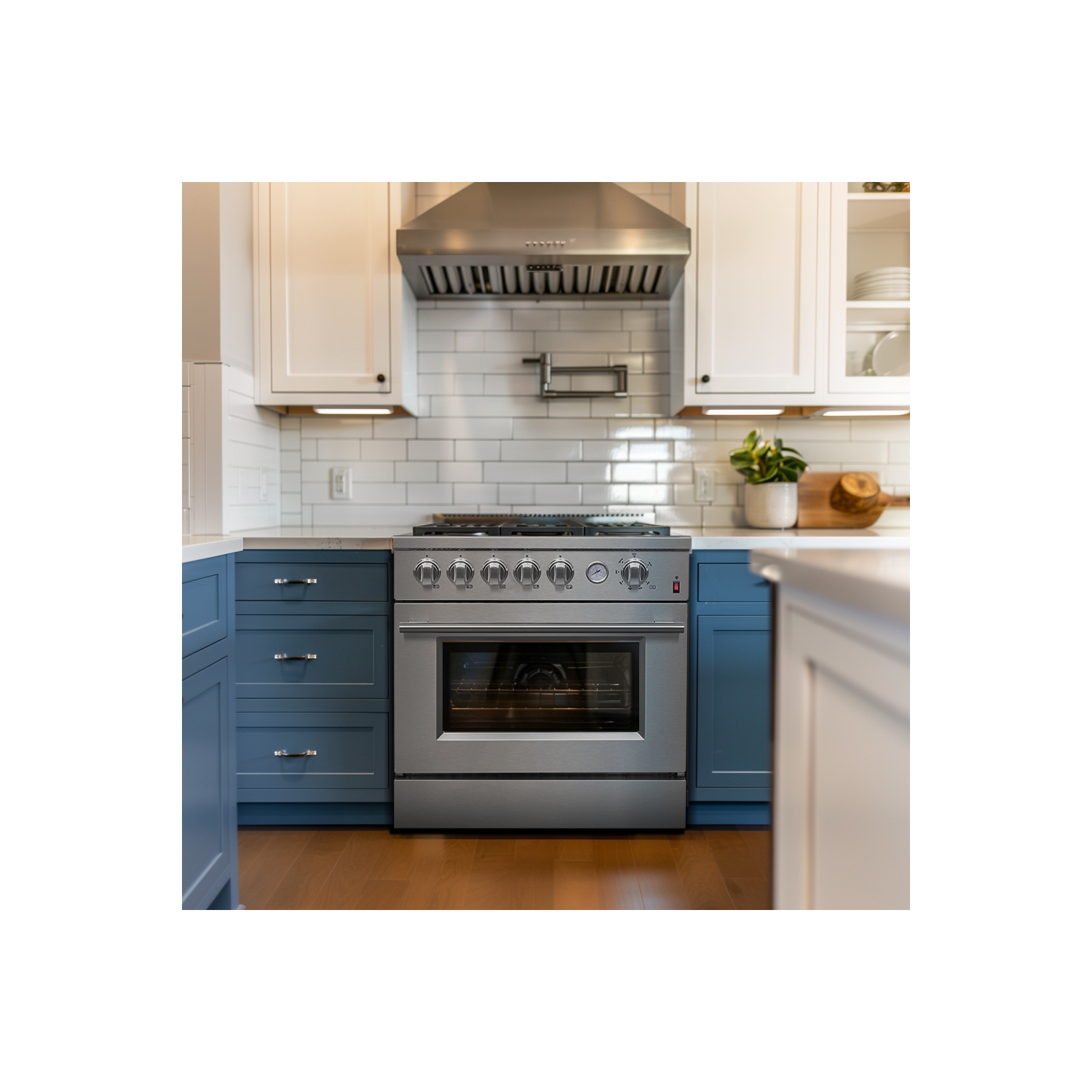 FORNO Premium 3-Piece Kitchen Bundle - 30" Gas Range, Bottom Freezer Refrigerator, Built-In Dishwasher, Stainless Steel - FBDL-012-01CAUS