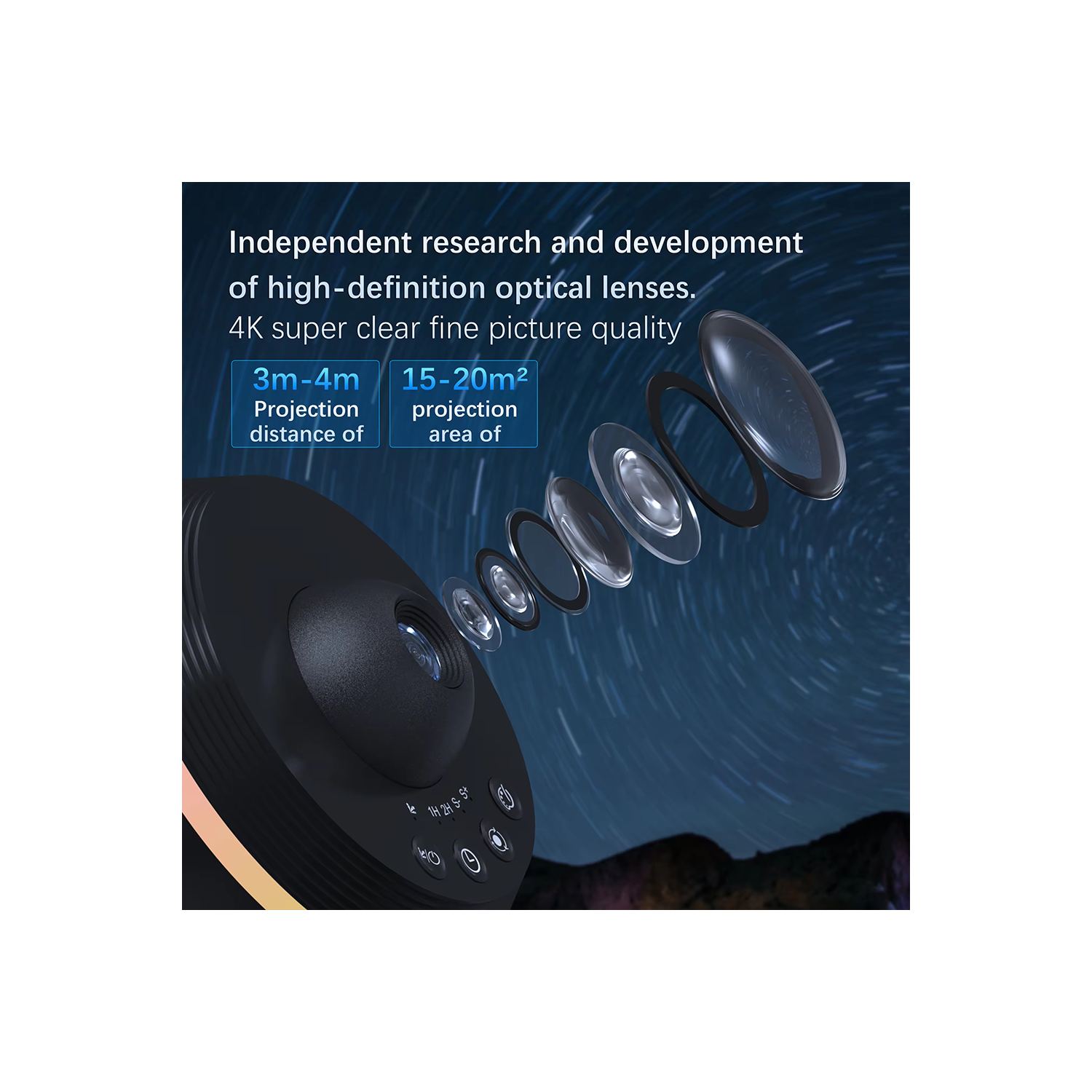 13 in 1 Rotatable Realistic Galaxy Star Projector Light HD Starry Sky Night Lamp for Adults Kid