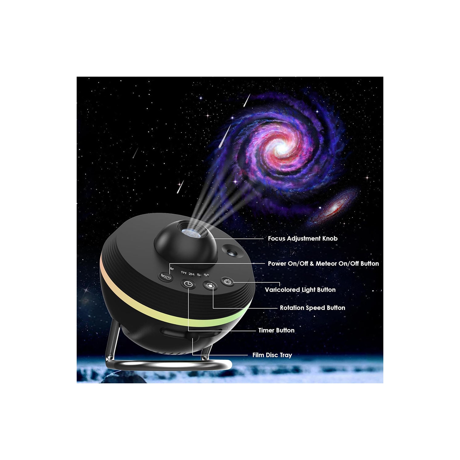 13 in 1 Rotatable Realistic Galaxy Star Projector Light HD Starry Sky Night Lamp for Adults Kid