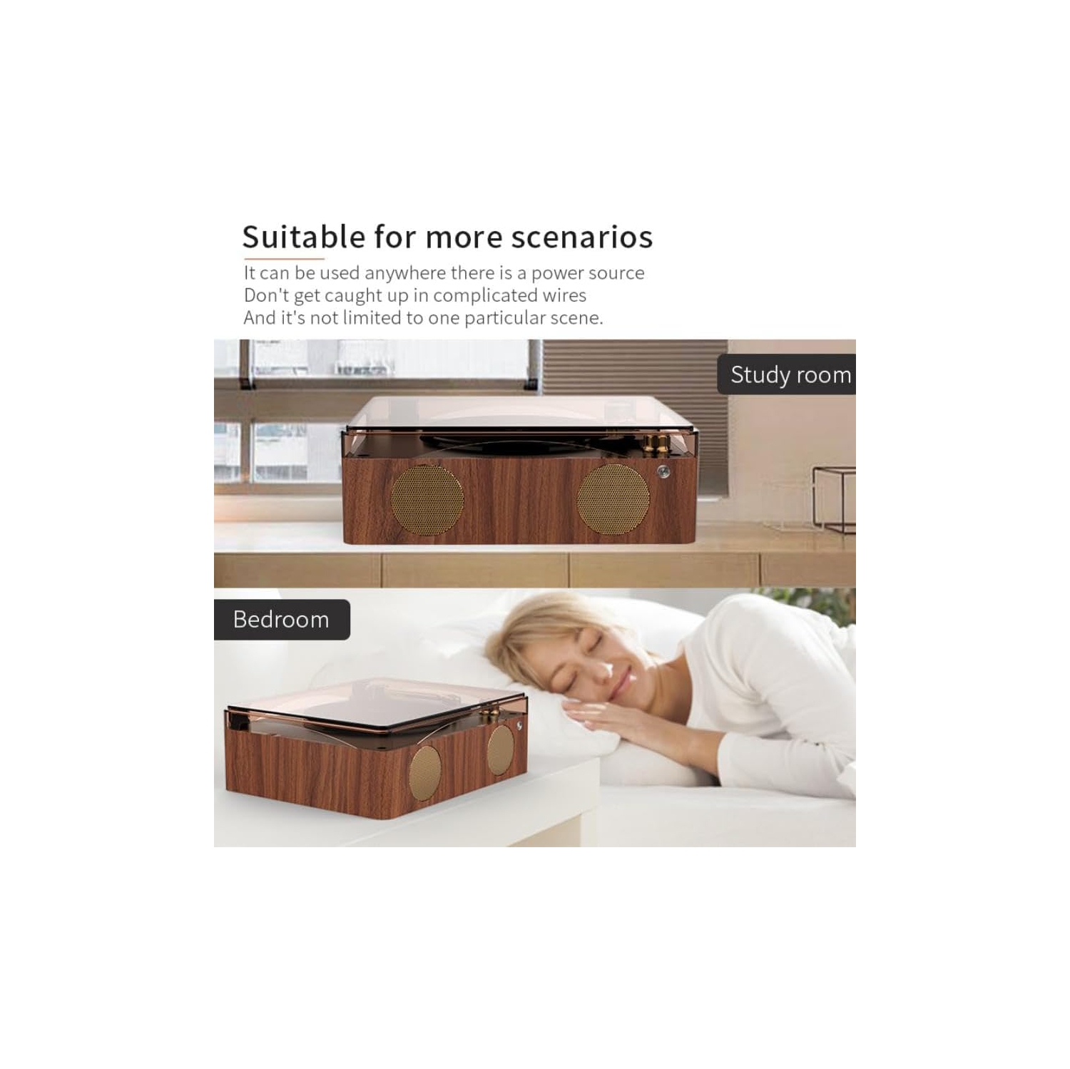 Lecteur CD portatif,Lecteur CD rétro Bluetooth avec deux haut-parleurs pour voiture à domicile,Lecteur CD Boombox rechargeable