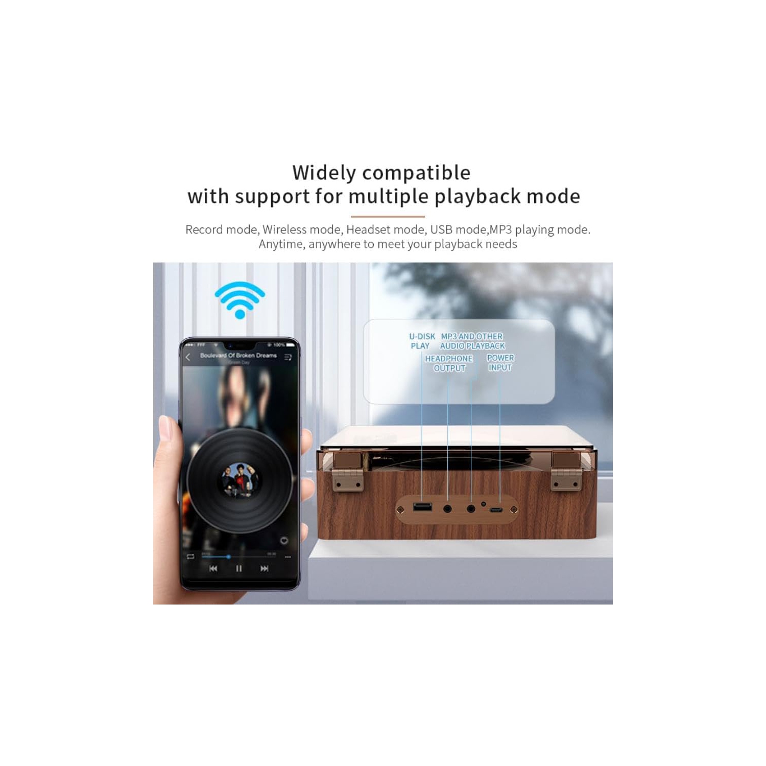 Lecteur CD portatif,Lecteur CD rétro Bluetooth avec deux haut-parleurs pour voiture à domicile,Lecteur CD Boombox rechargeable