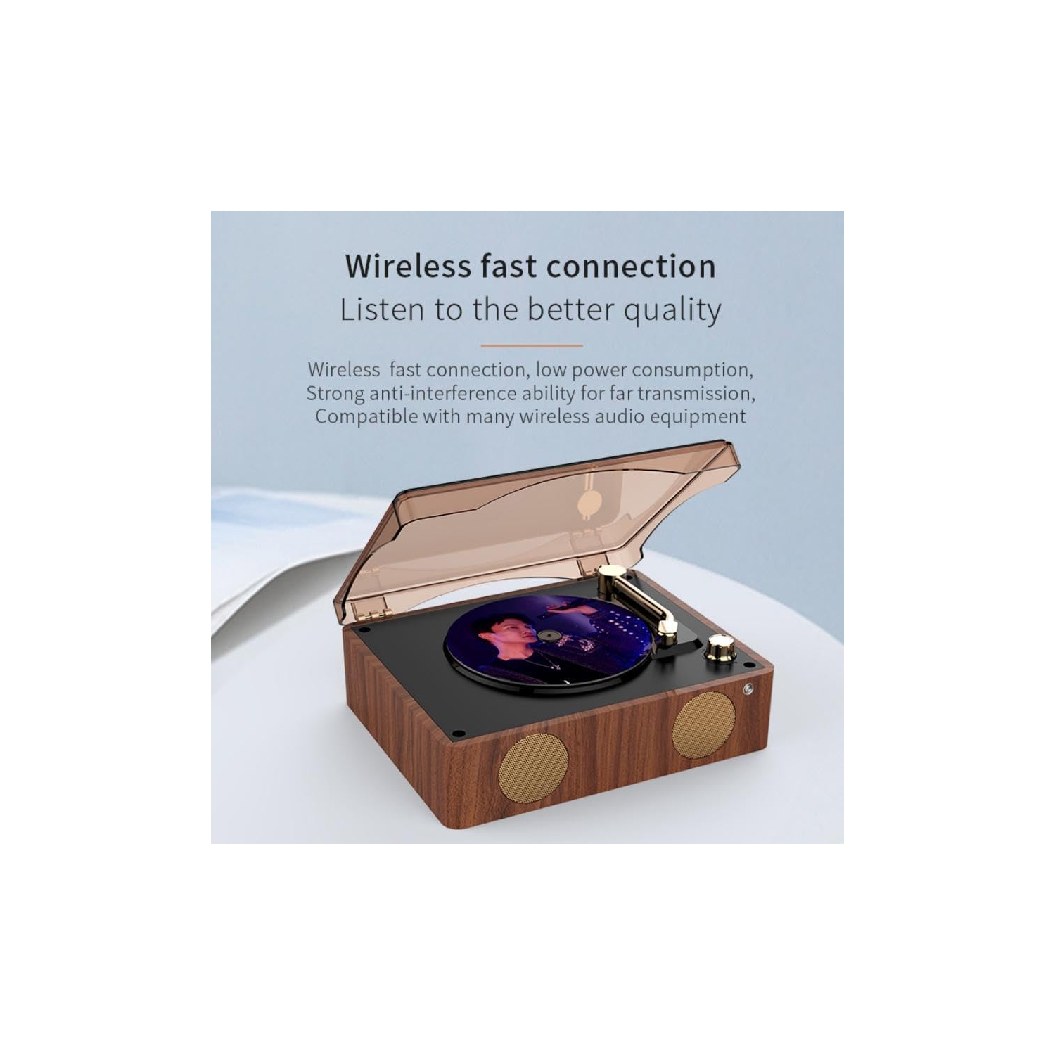 Lecteur CD portatif,Lecteur CD rétro Bluetooth avec deux haut-parleurs pour voiture à domicile,Lecteur CD Boombox rechargeable