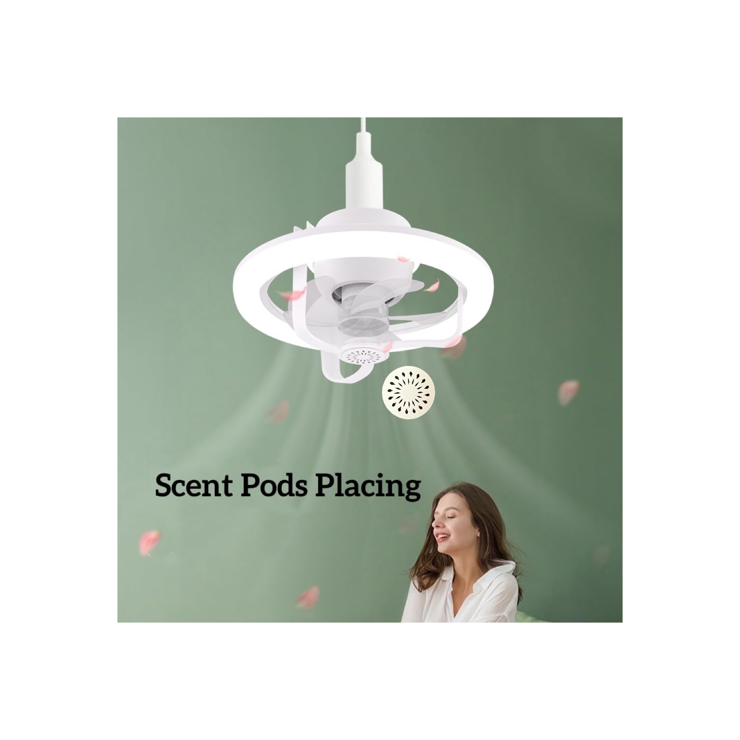 E27 Ampoule de ventilateur Ventilateur Ventilateur de plafond avec éclairage de plafond RVB à intensité réglable