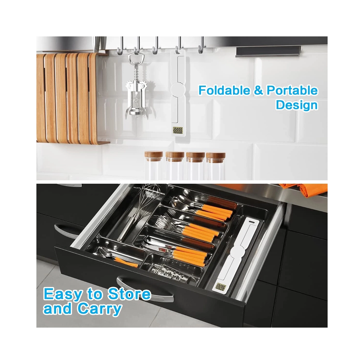 Compact Folding Digital Kitchen Scale, Highly Accurate Portable Food Scale