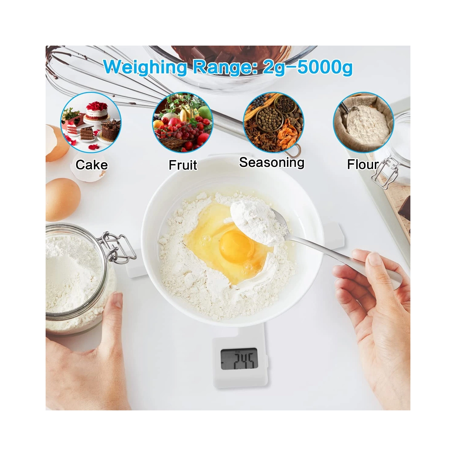 Compact Folding Digital Kitchen Scale, Highly Accurate Portable Food Scale