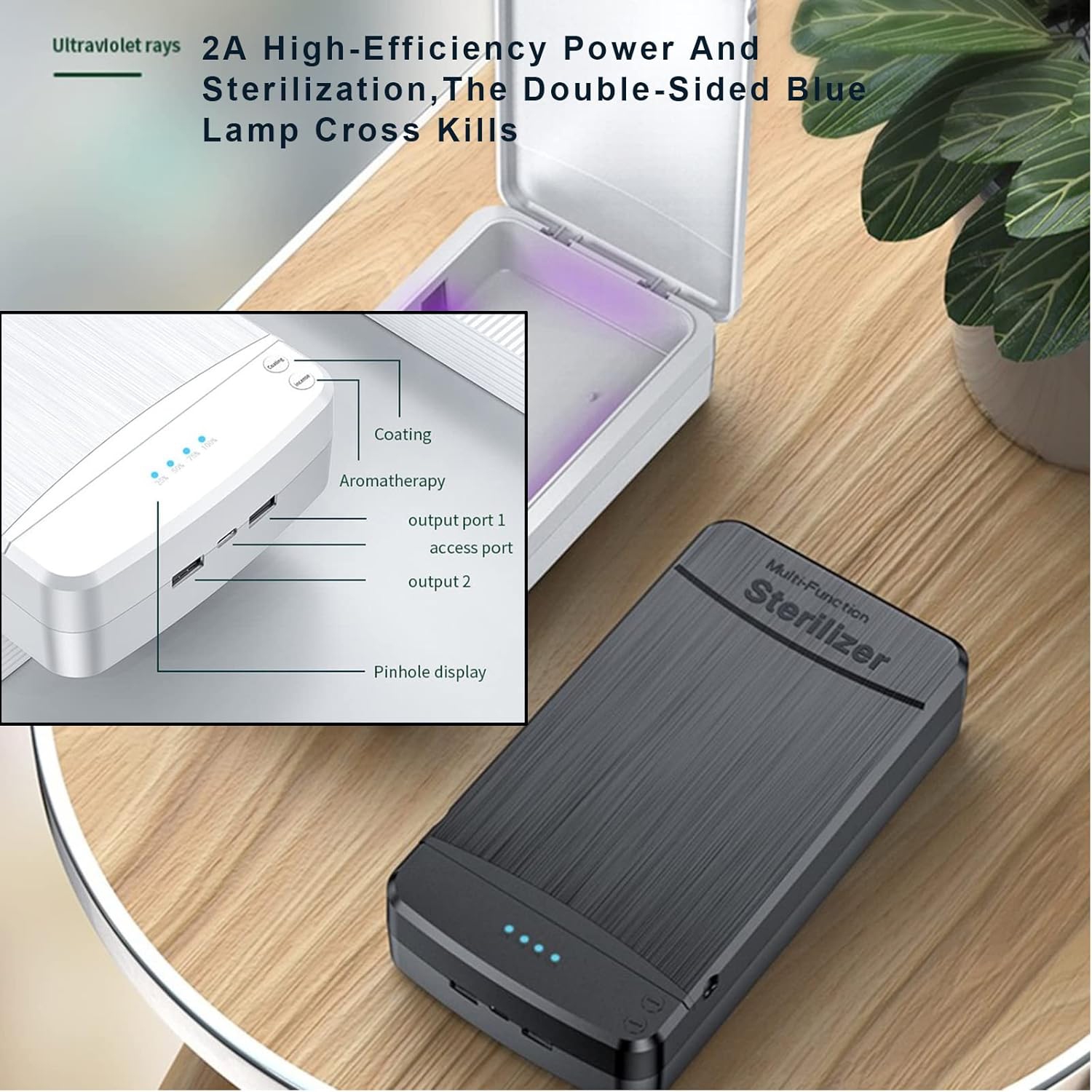 Nettoyant pour ongle avec lumière bleue, outil à ongles USB portatif Boîte de nettoyage pour salon de