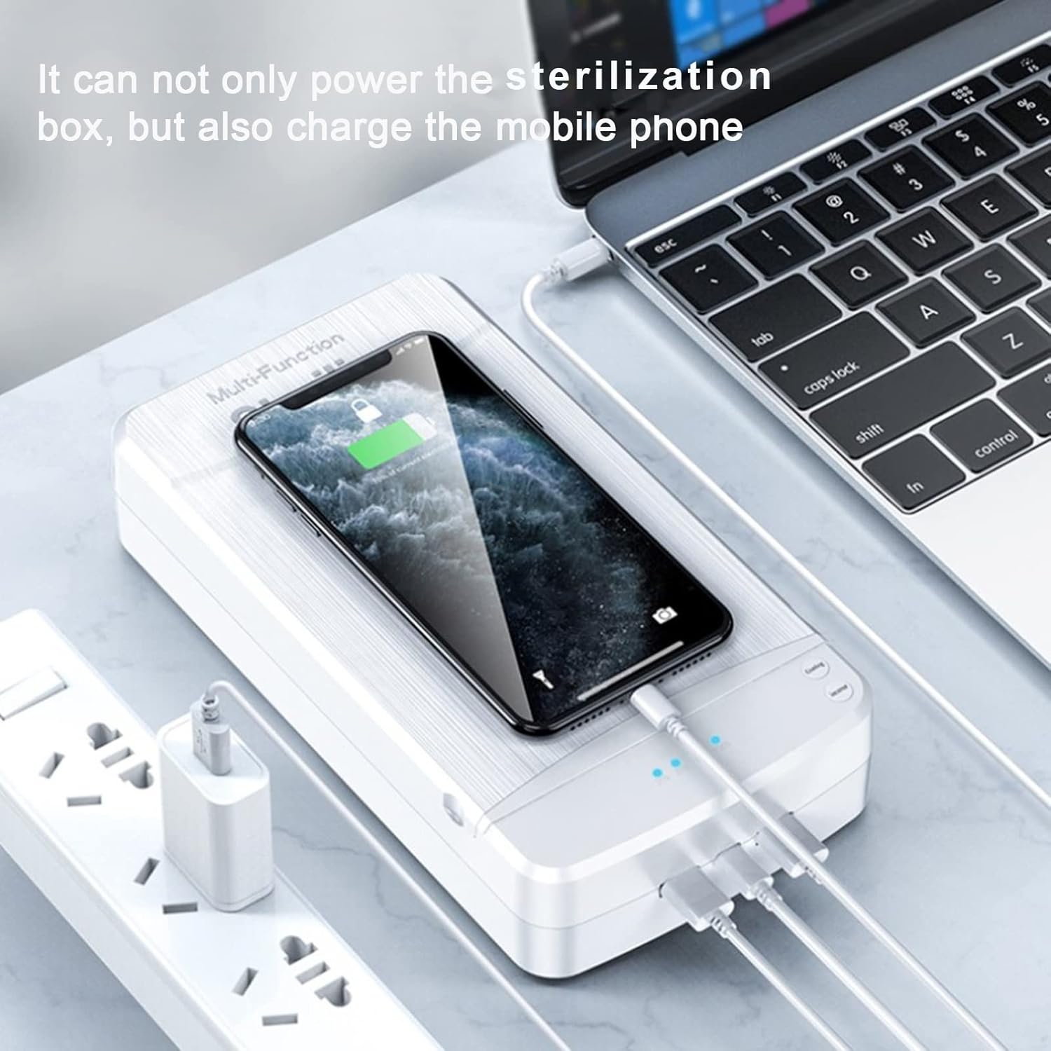 Nettoyant pour ongle avec lumière bleue, outil à ongles USB portatif Boîte de nettoyage pour salon de