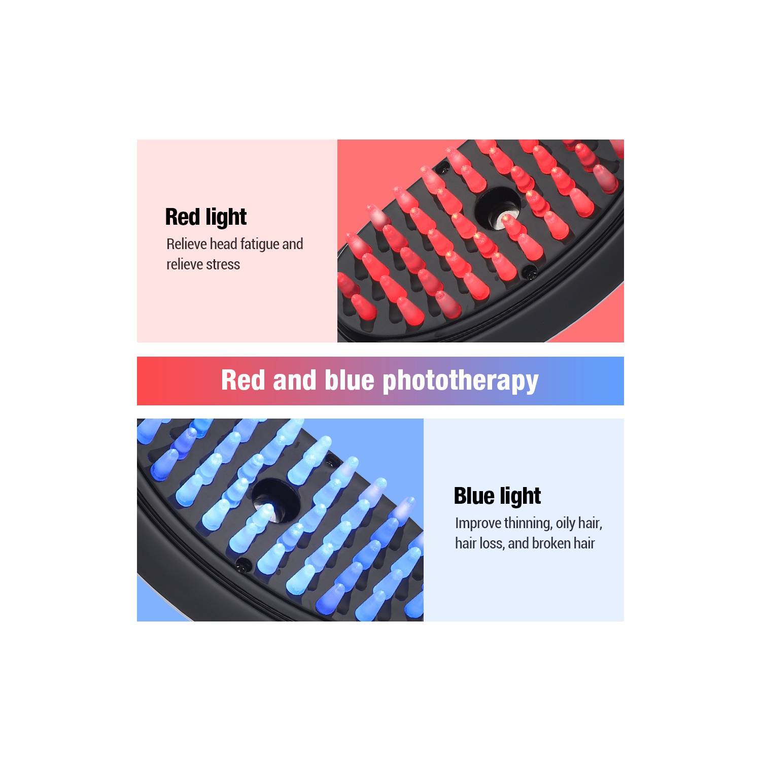 Red Light Therapy Hair Brush Comb Massage Brush for Hair Care Head Massager Electric Massage Comb