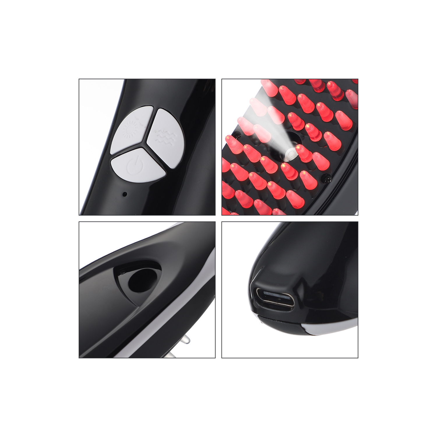 Red Light Therapy Hair Brush Comb Massage Brush for Hair Care Head Massager Electric Massage Comb