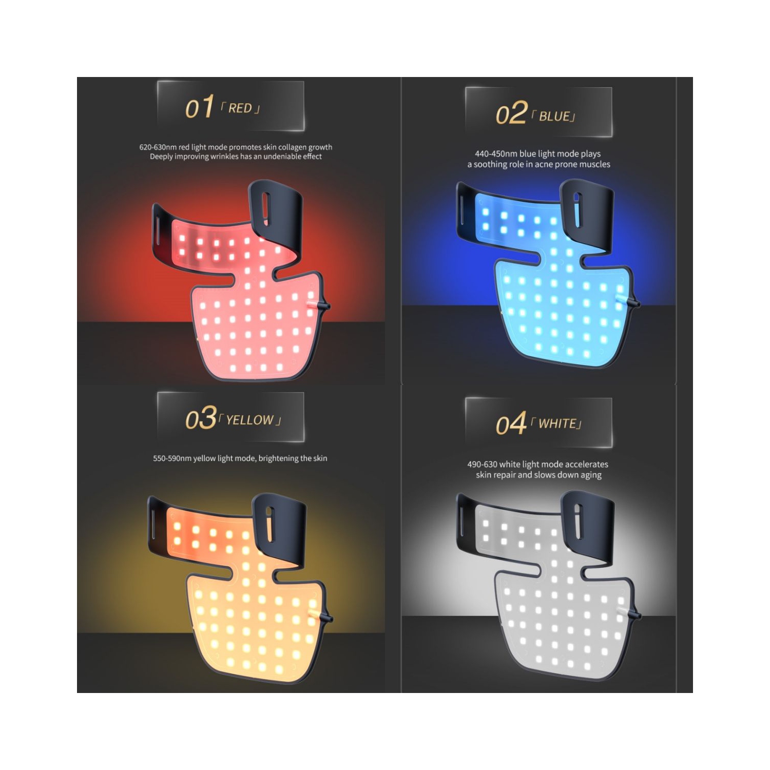 Neck Rejuvenating Mask,Red Infrared Light Therapy Neck Mask,Red Light Therapy Neck Mask for Anti-Aging,LED Light Mask for Neck